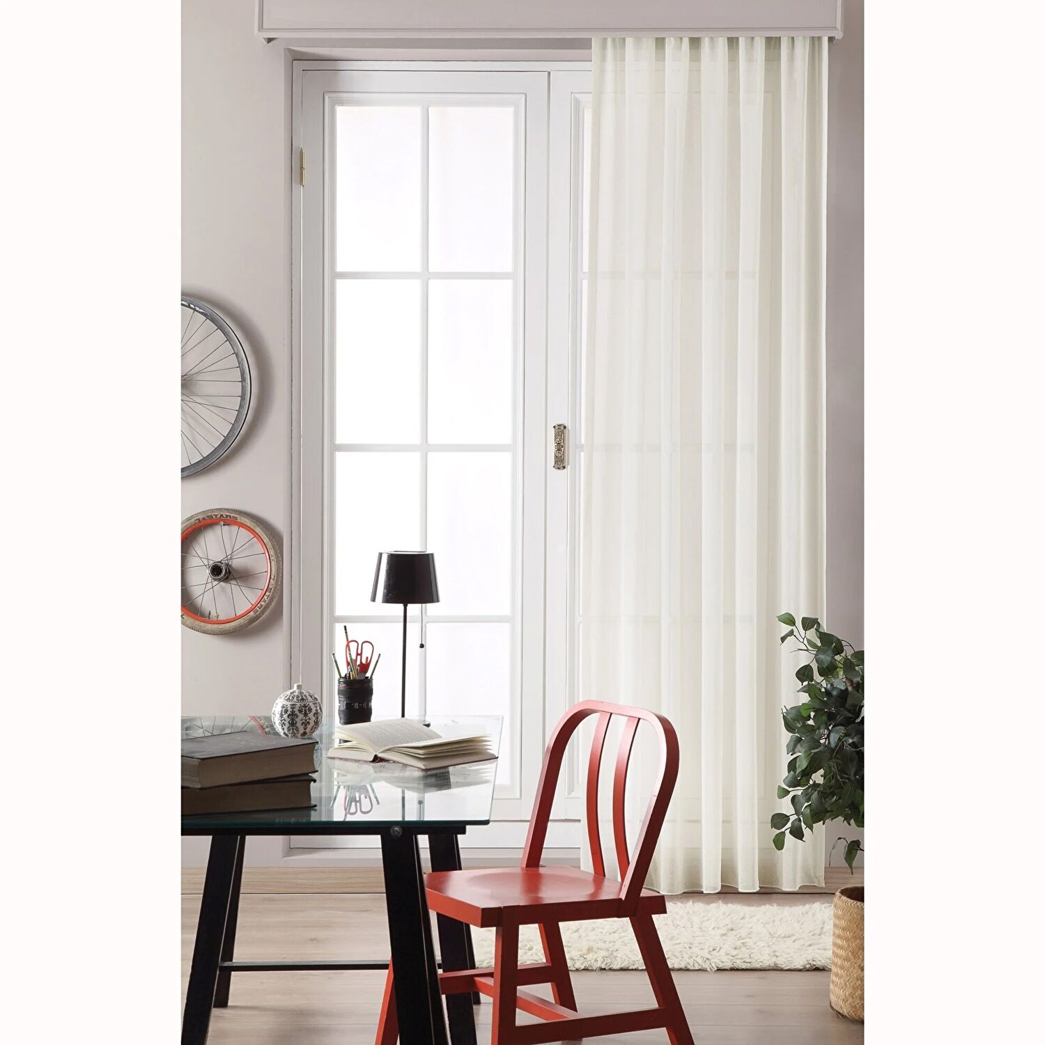 Taç Nebreska Hazır Tül Perde Beyaz 170X270 cm