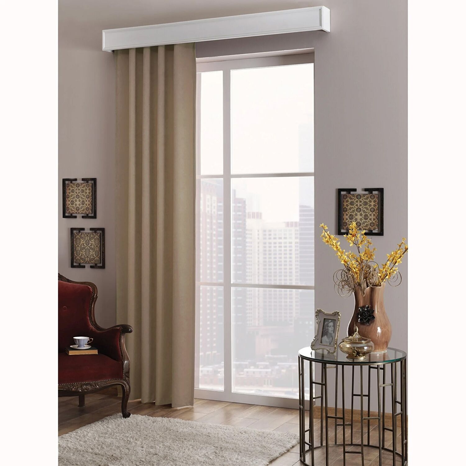 Taç Karartma Hazır Fon Perde Deve Tüyü 250X265 cm