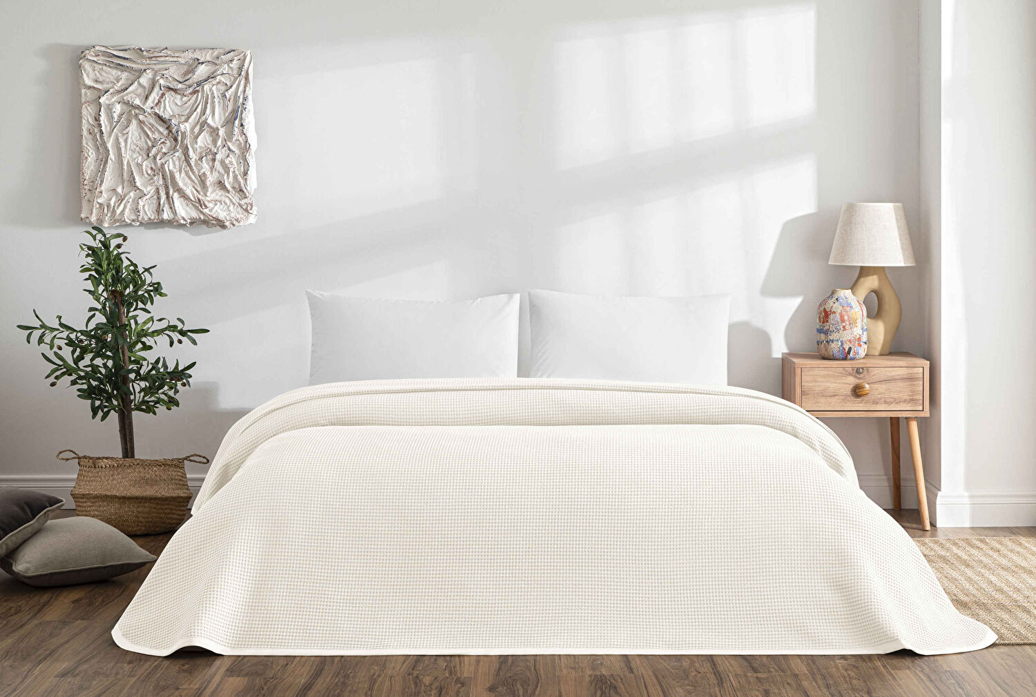 Linens Bsp Tek Kişilik Pike Ekru