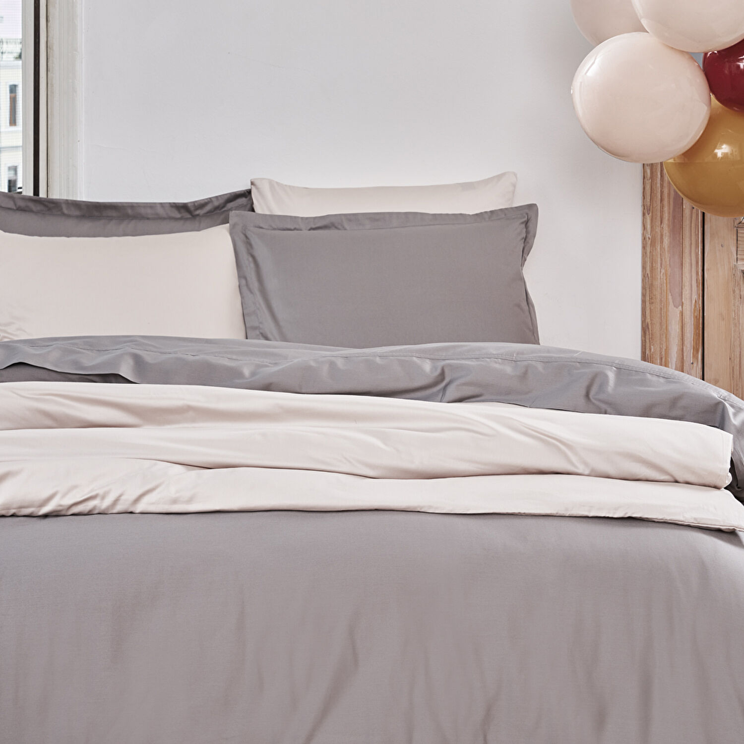 Linens Mix&Match Pamuk Saten Tek Kişilik Lastikli Çarşaf Taş