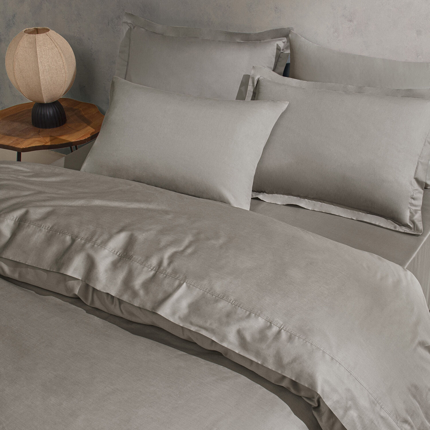 Linens Mix&Match Pamuk Saten King Size Nevresim Kılıfı Vizon