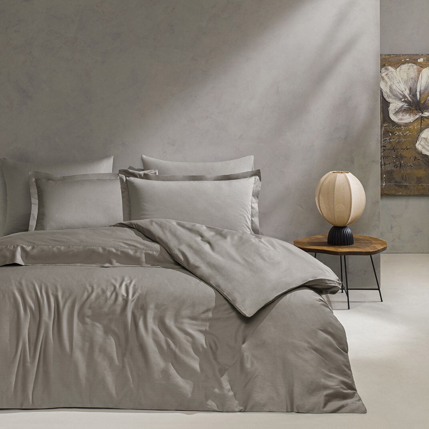 Linens Mix&Match Pamuk Saten King Size Nevresim Kılıfı Vizon