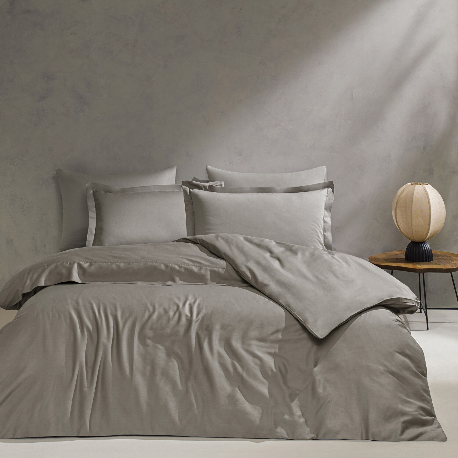 Linens Mix&Match Pamuk Saten King Size Nevresim Kılıfı Vizon