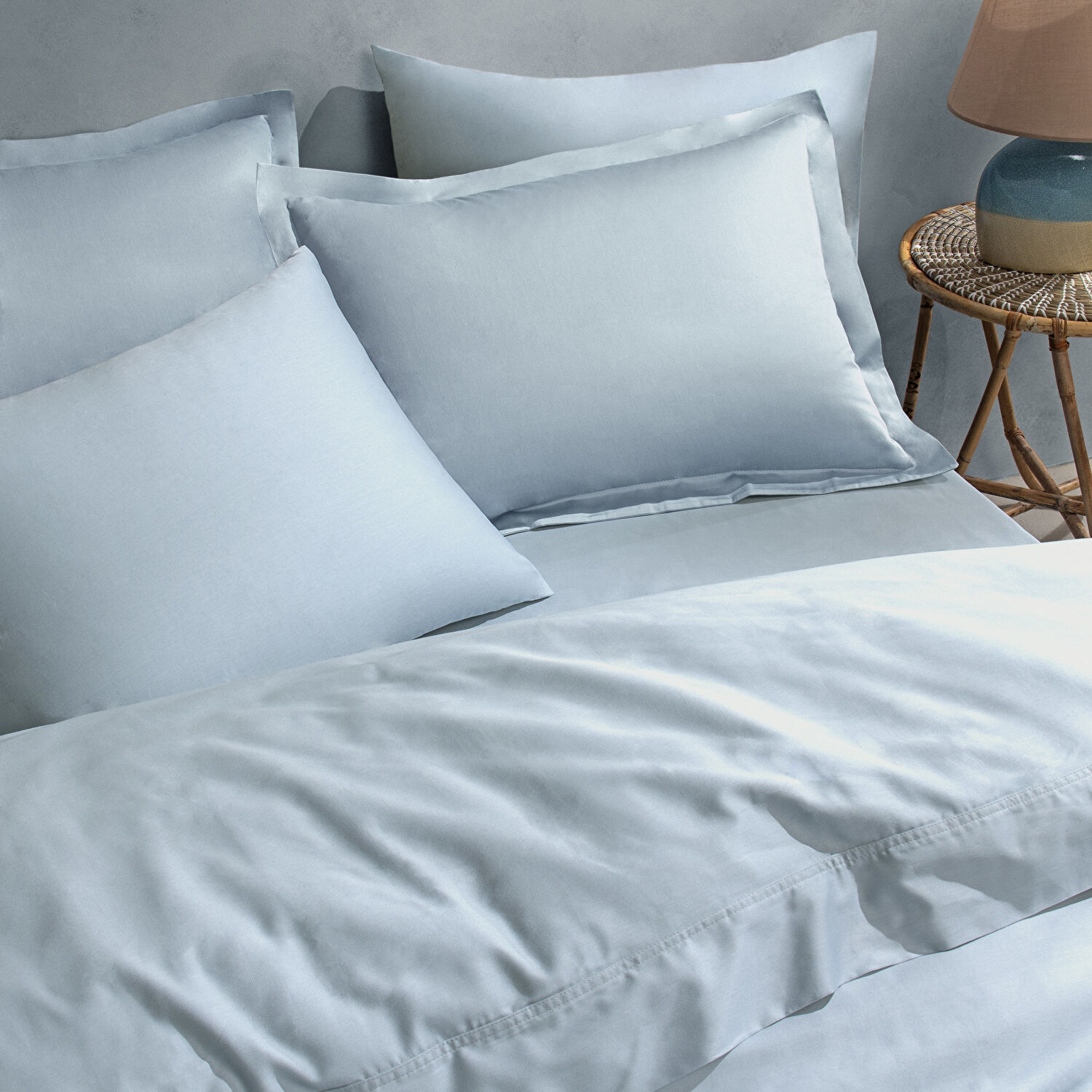 Linens Mix&Match Pamuk Saten Tek Kişilik Lastikli Çarşaf Mavi