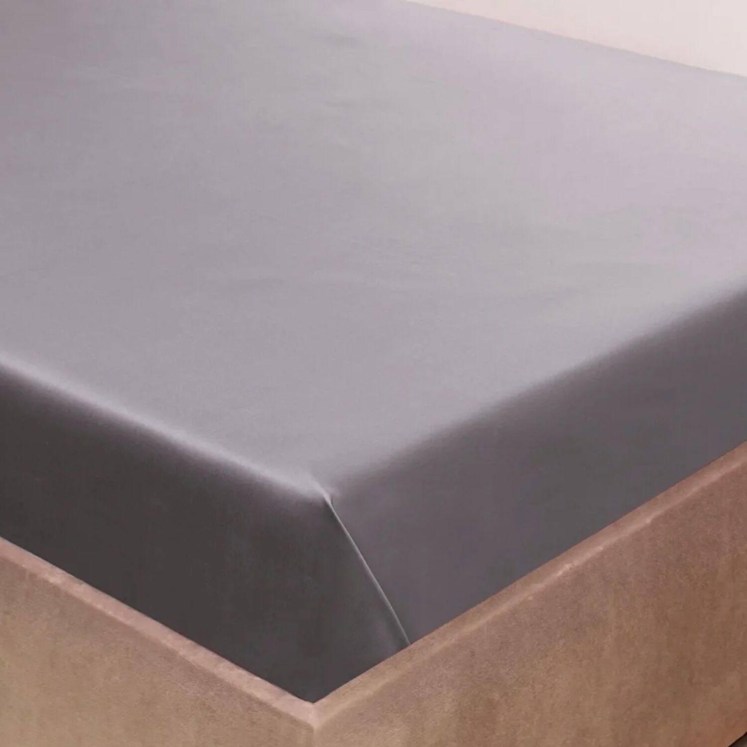 Valeron Luna Pamuk Saten King Çarşaf Antrasit