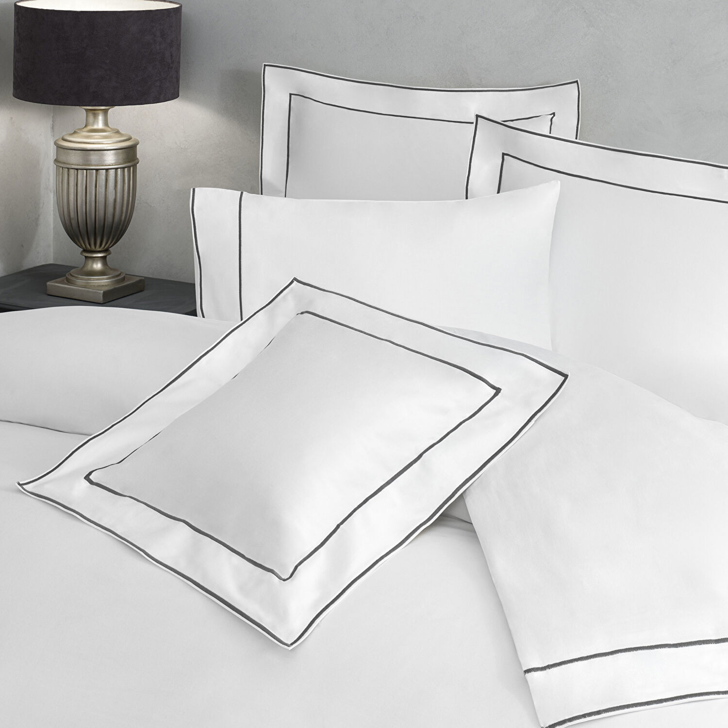 Valeron Duo Saten Çift Kişilik Nevresim Takımı Antrasit