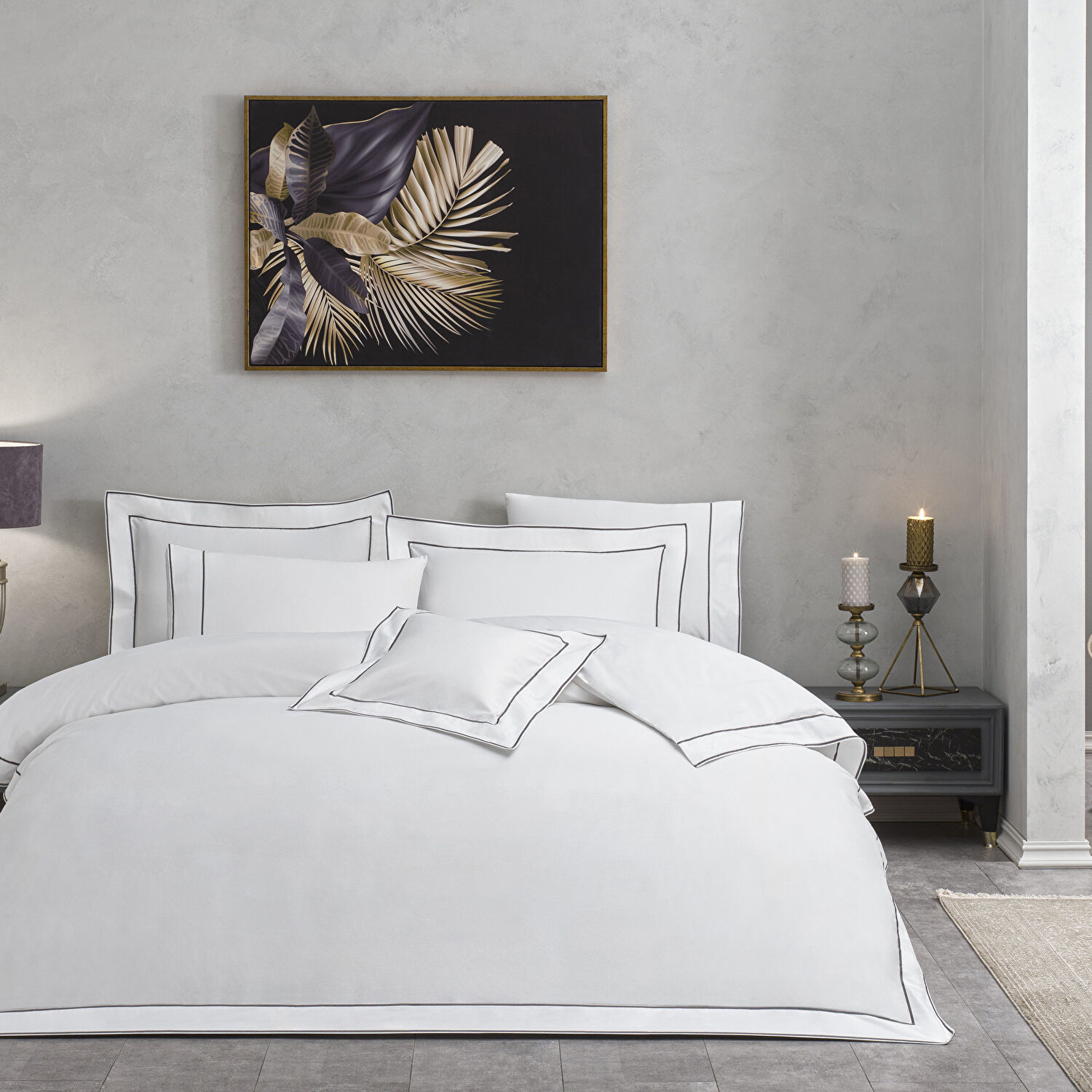 Valeron Duo Saten Çift Kişilik Nevresim Takımı Antrasit