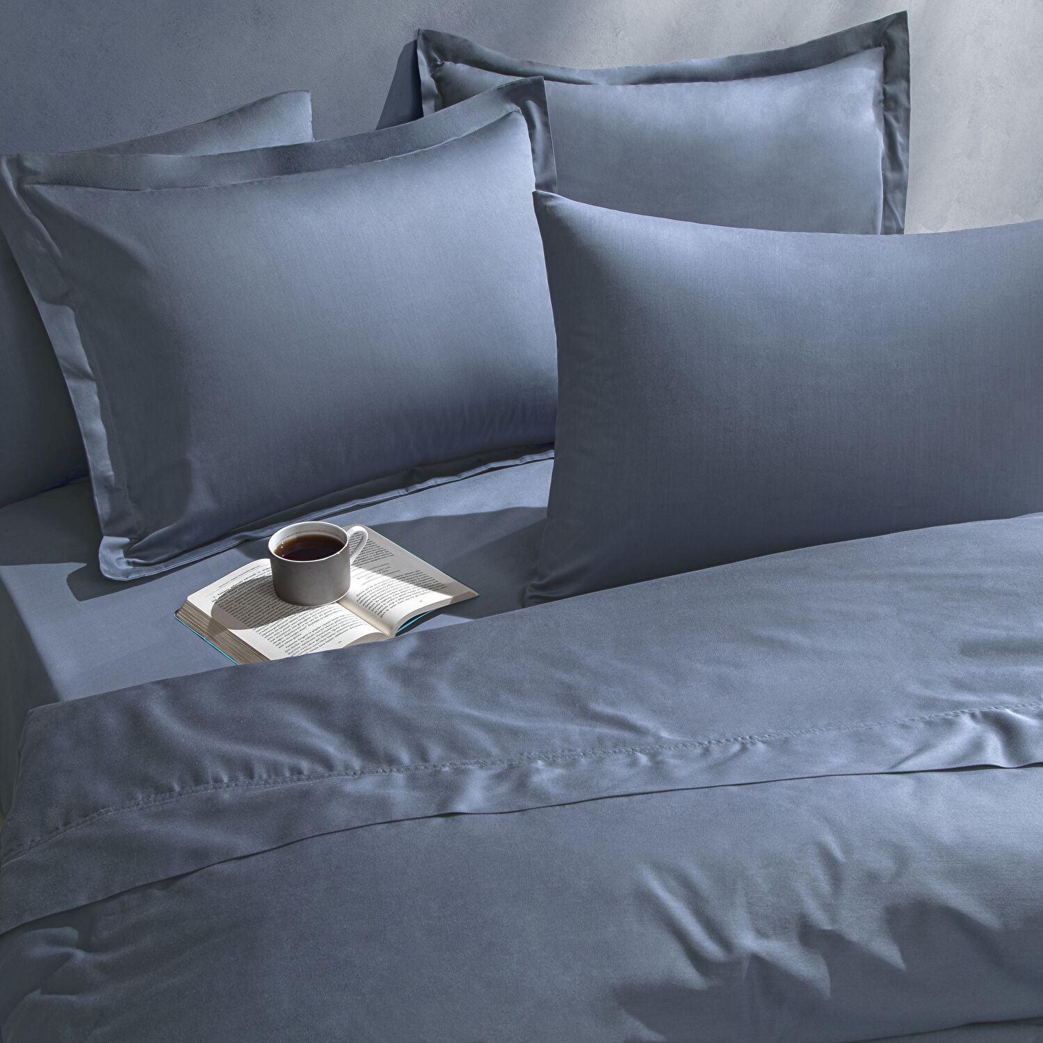 Linens Mix&Match Pamuk Saten Çift Kişilik Nevresim Kılıfı İndigo