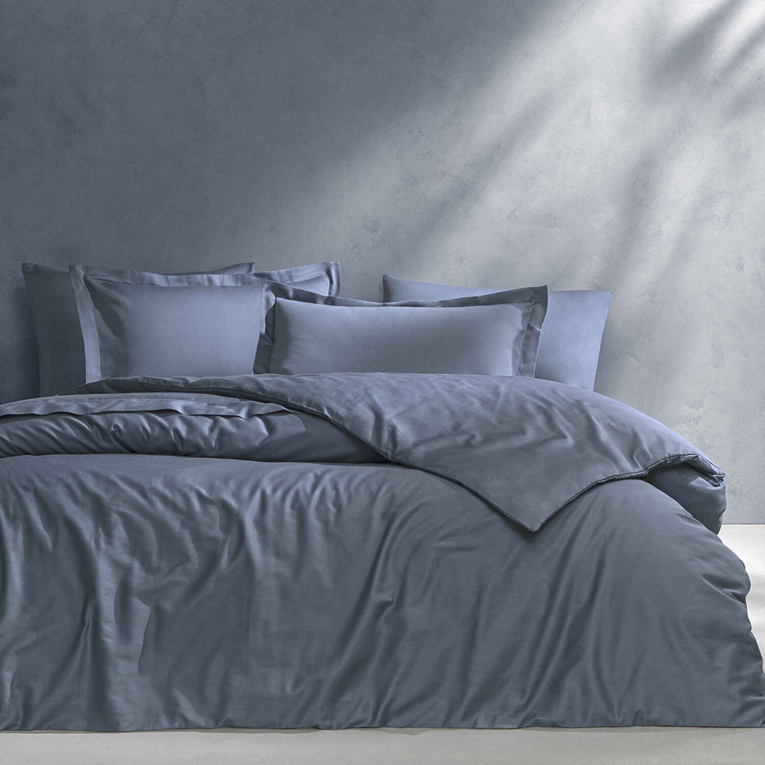 Linens Mix&Match Pamuk Tek Kişilik Saten Nevresim Kılıfı indigo