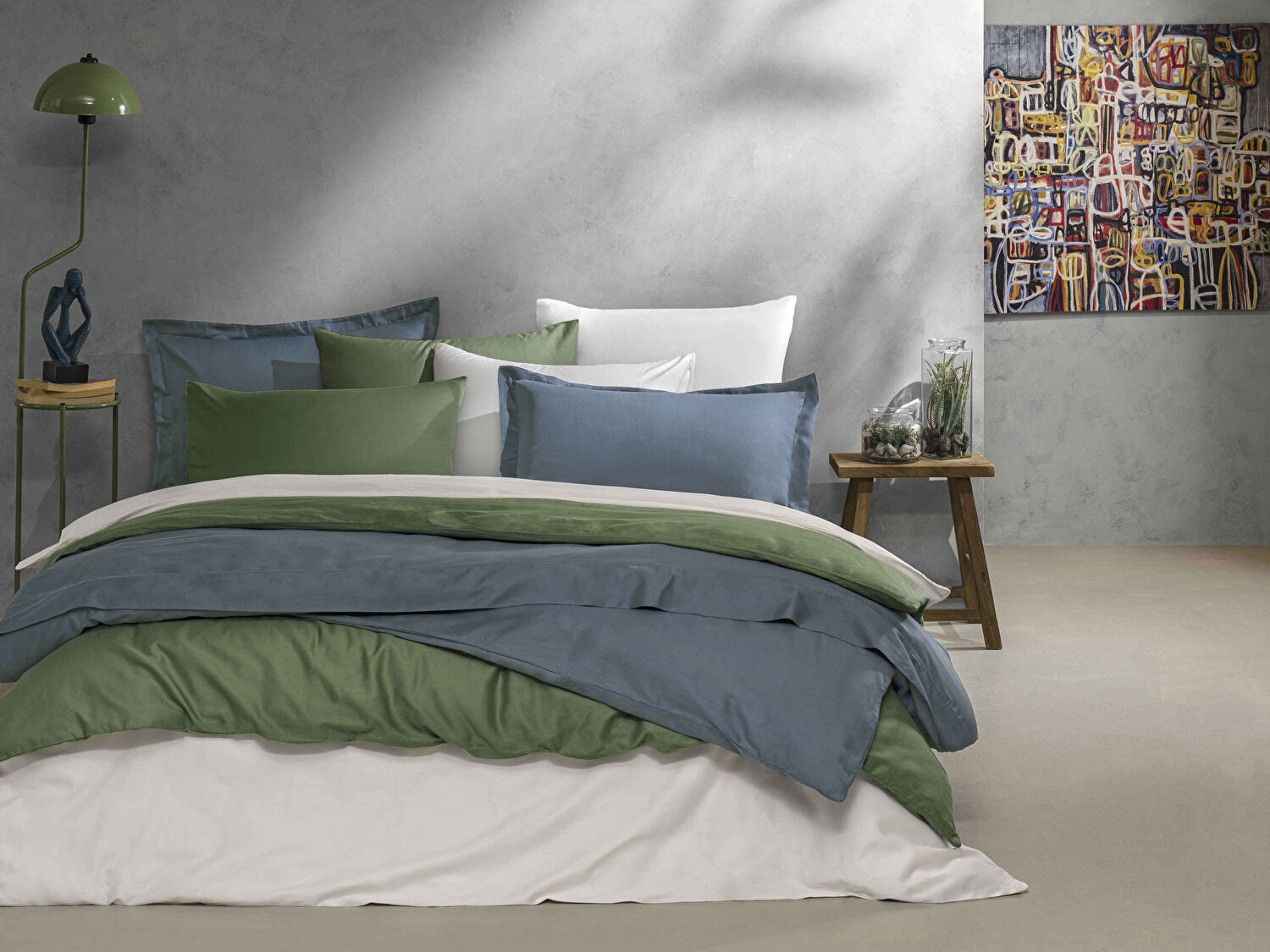 Linens Mix&Match Pamuk Saten Çift Kişilik Nevresim Kılıfı Ekru