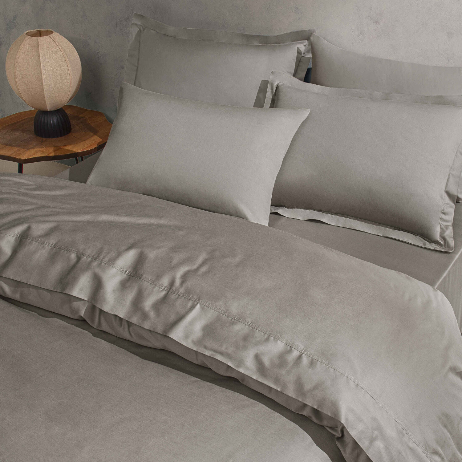 Linens Mix&Match Pamuk Saten 2'li Volanlı Yastık Kılıfı Seti Vizon