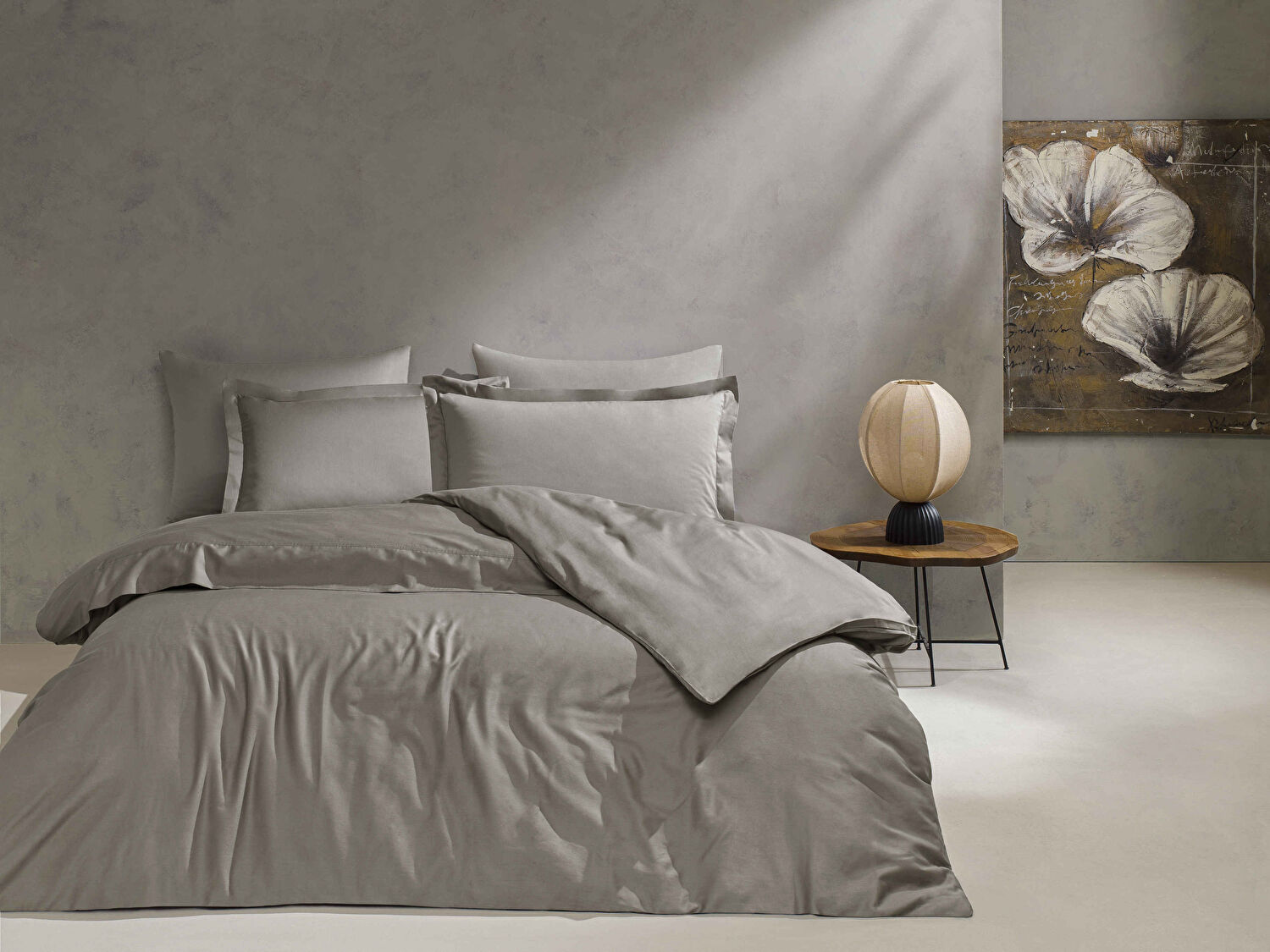 Linens Mix&Match Pamuk Saten 2'li Volanlı Yastık Kılıfı Seti Vizon