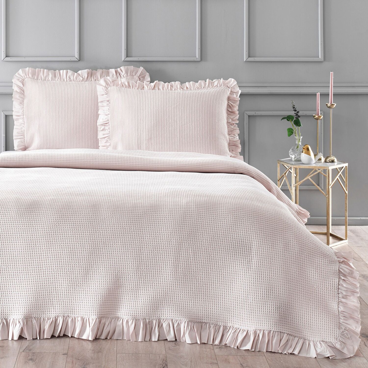 Linens Bsp Çift Kişilik Yatak Örtüsü Seti Taş