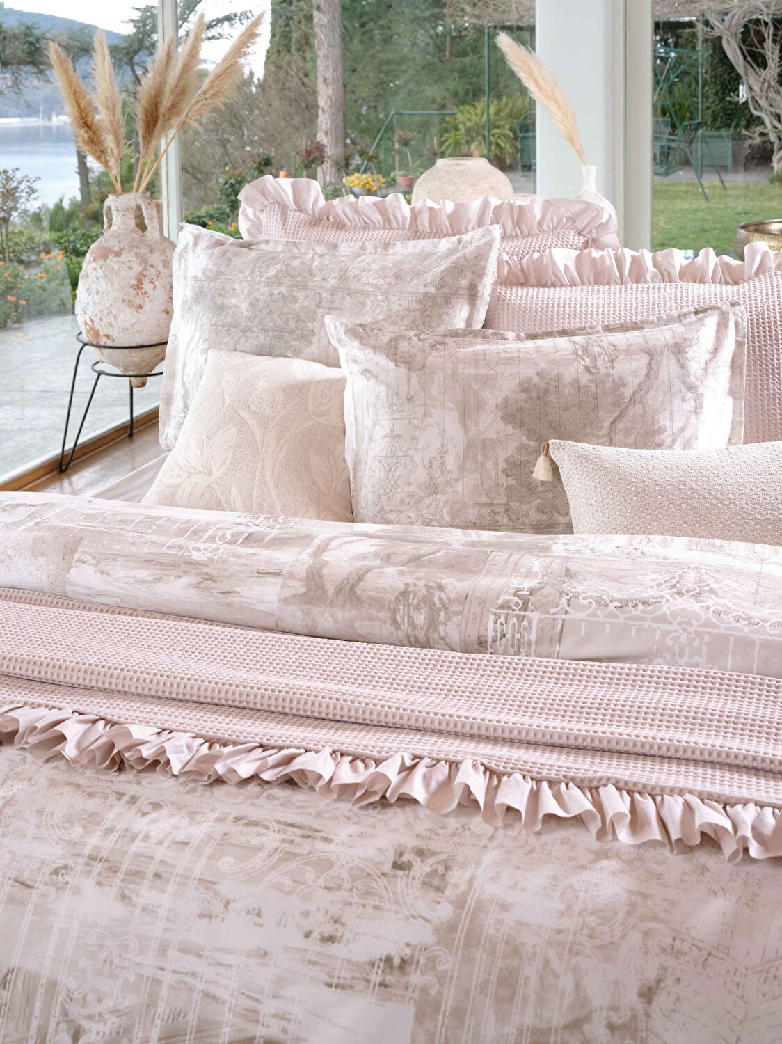 Linens Bsp Çift Kişilik Yatak Örtüsü Seti Taş