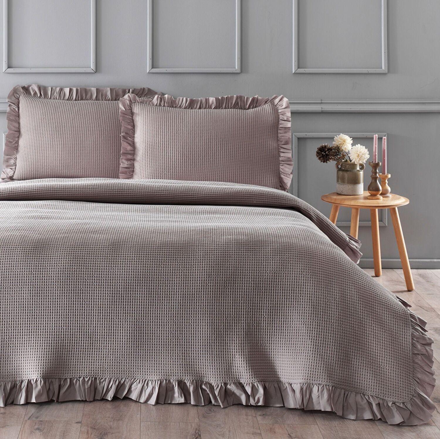 Linens Bsp Çift Kişilik Yatak Örtüsü Seti Vizon