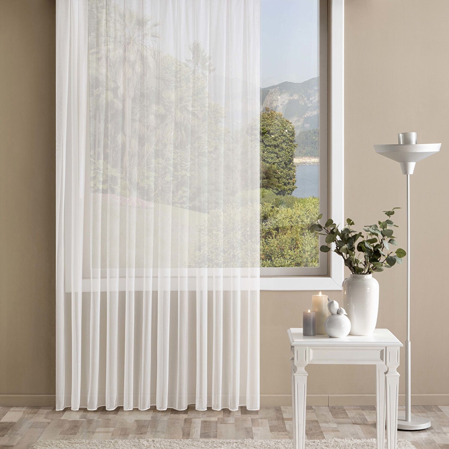 Taç Aldrin Hazır Tül Perde Ekru 200x260 cm