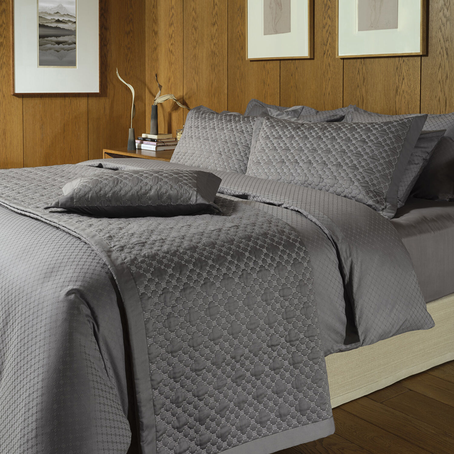 Valeron Cole Çift Kişilik Yatak Örtüsü Seti Antrasit