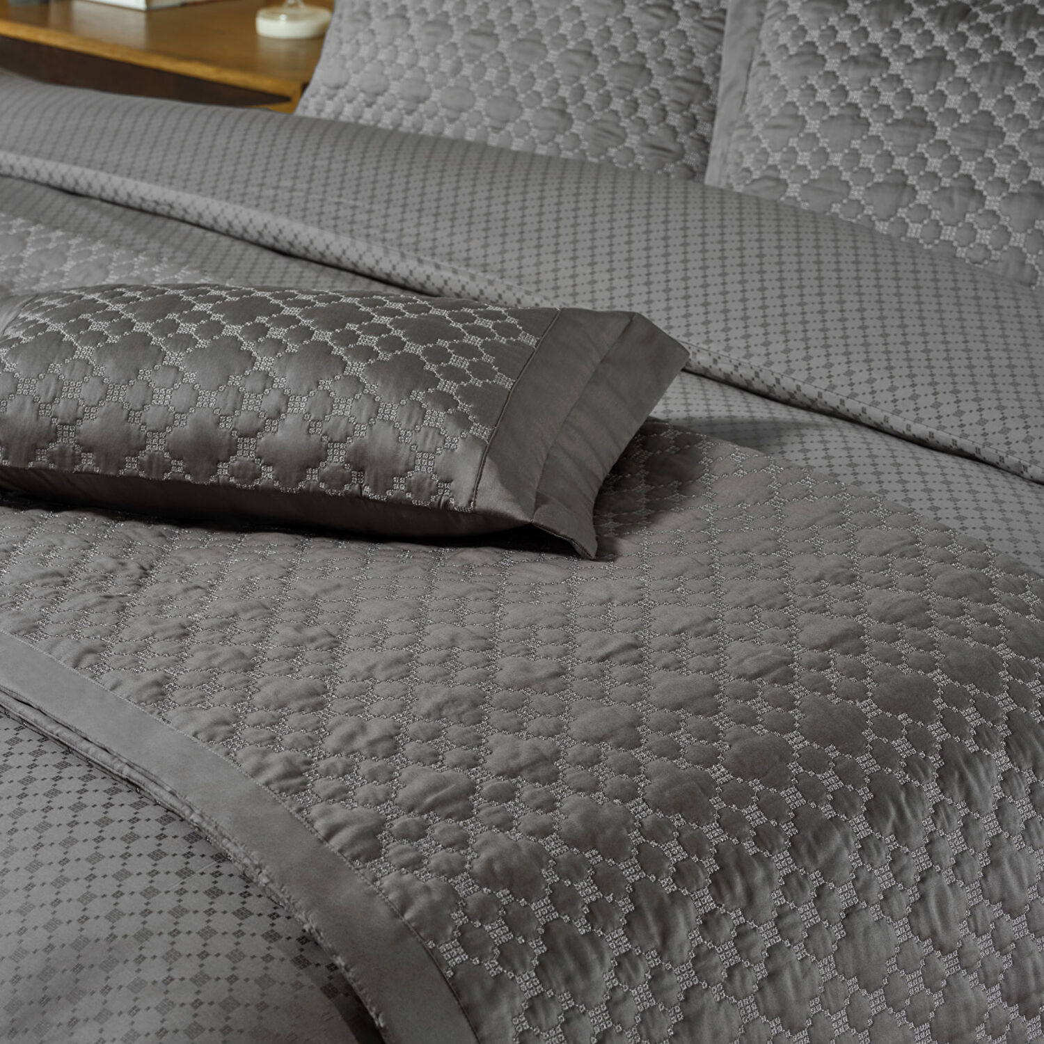 Valeron Cole Çift Kişilik Yatak Örtüsü Seti Antrasit