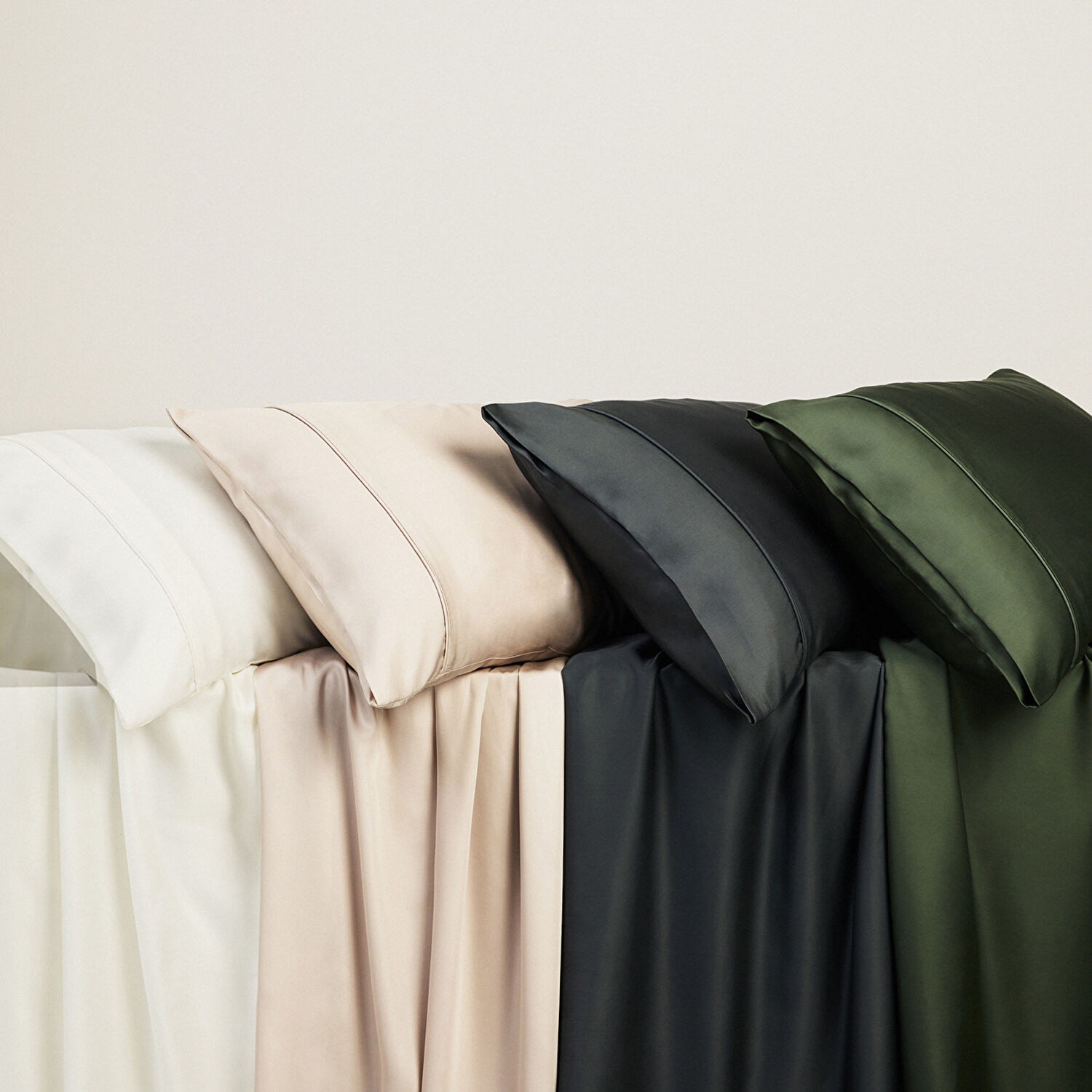 Linens X TENCEL™ Lyocell 2'li Volanlı Yastık Kılıfı Seti Bej