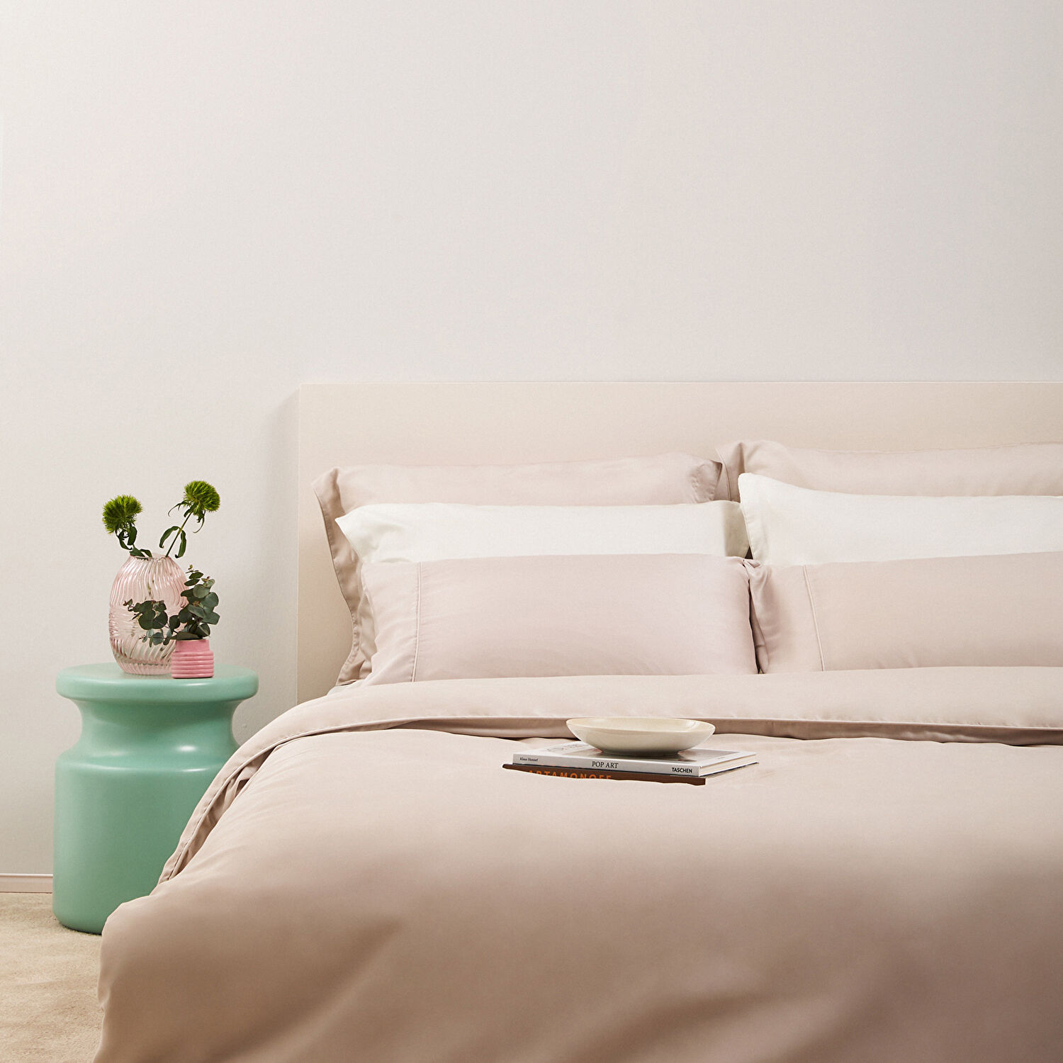 Linens X TENCEL™ Lyocell 2'li Volanlı Yastık Kılıfı Seti Bej