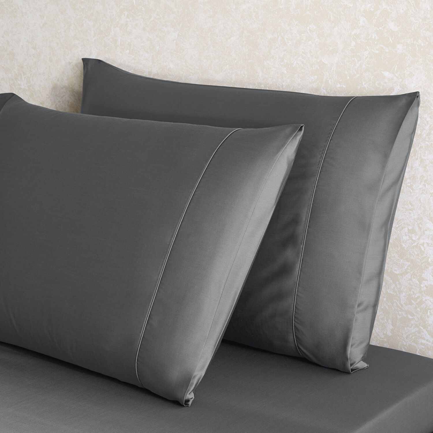 Linens X TENCEL™ Lyocell 2'li Standart Yastık Kılıfı Seti Antrasit