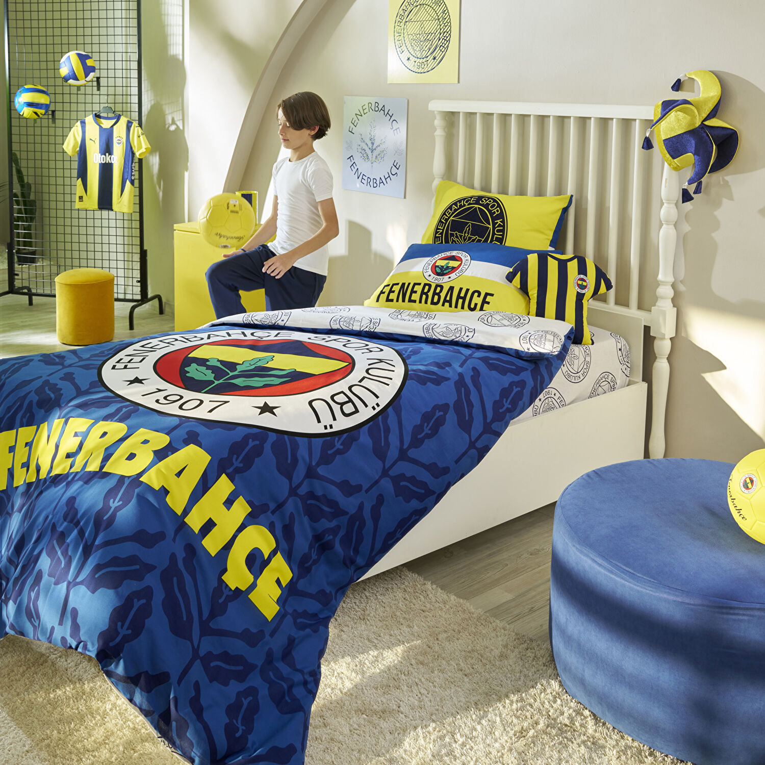 Taç Lisanslı Fenerbahçe Palamut Tek Kişilik Pamuk Nevresim Takımı