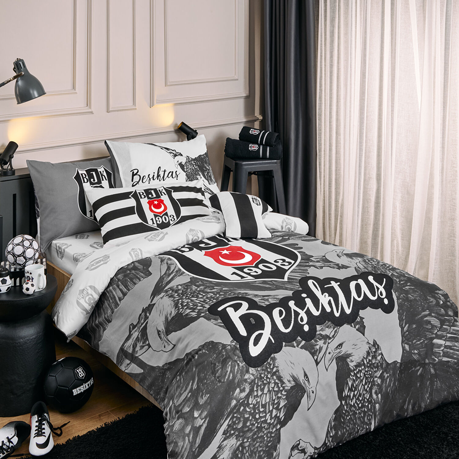 Taç Lisanslı Fenerbahçe Palamut Tek Kişilik Pamuk Nevresim Takımı