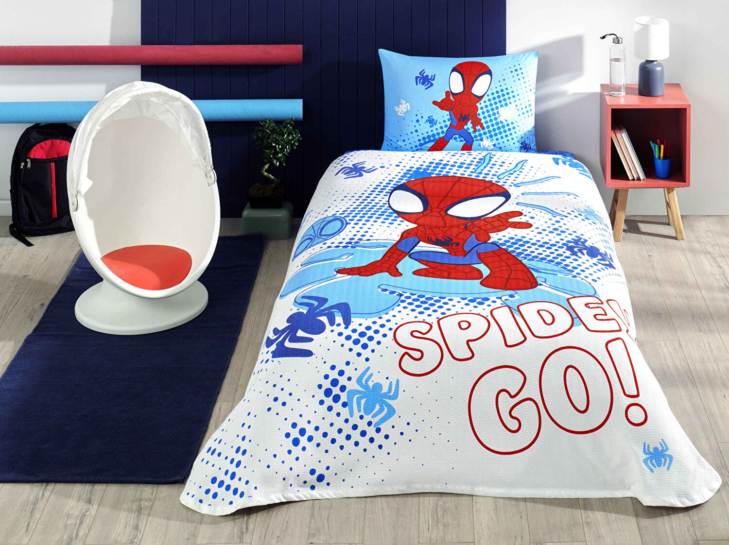 Taç Lisanslı Spidey and Friends Tek Kişilik Pamuk Pike Takımı