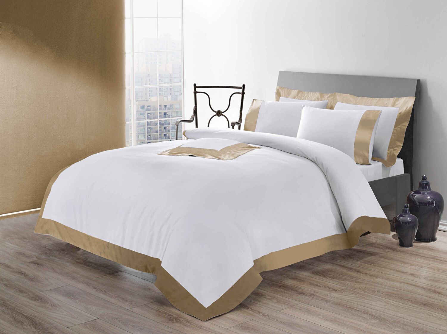 Valeron Nouveau Saten King Nevresim Takımı Devetüyü