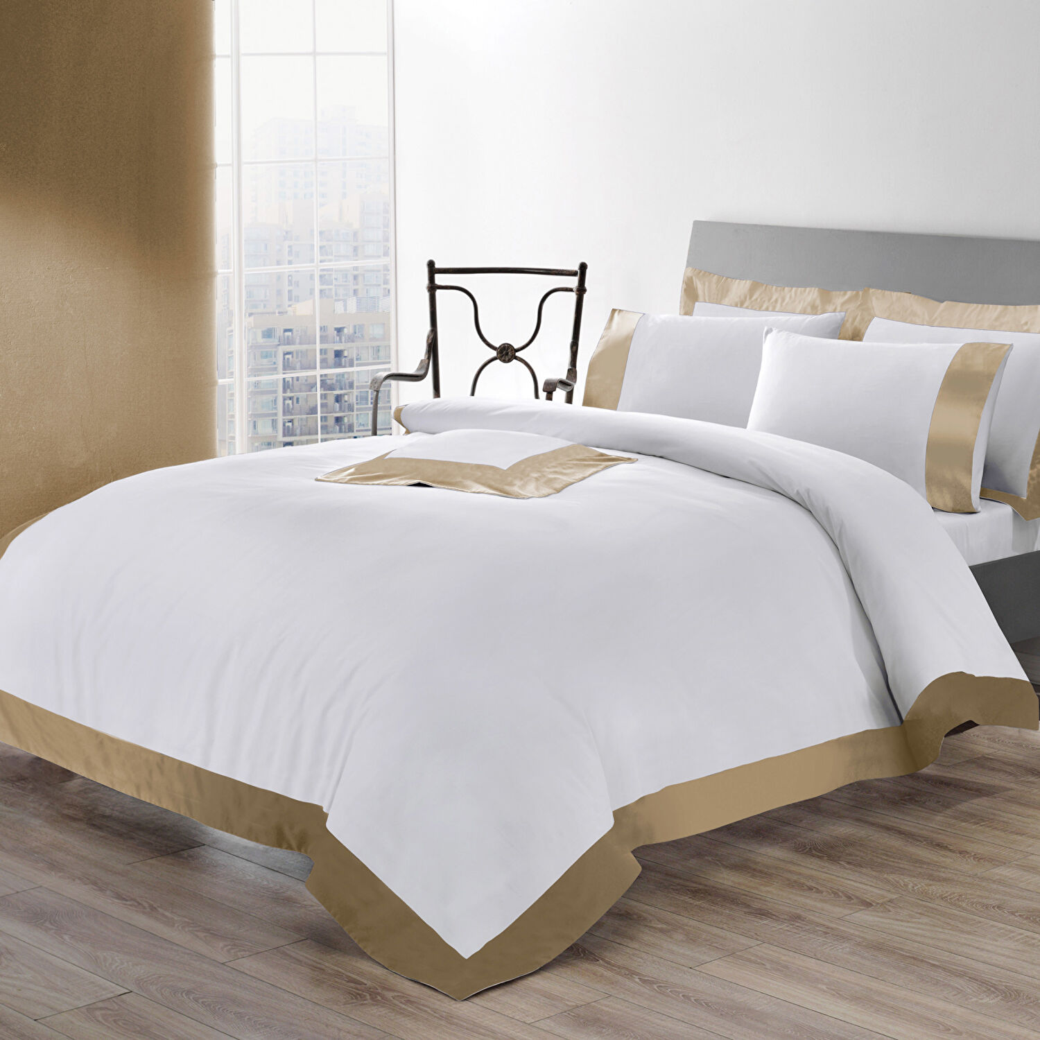 Valeron Nouveau Saten Çift Kişilik Nevresim Takımı Devetüyü