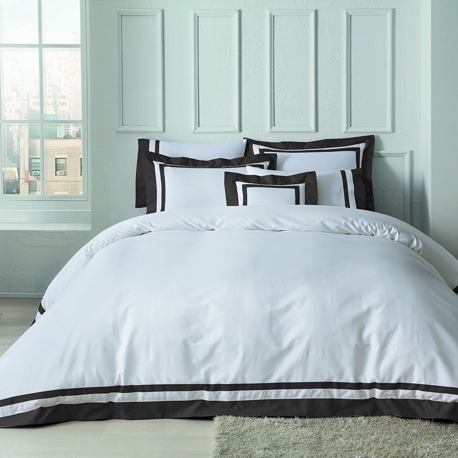 Valeron Nouveau Saten Çift Kişilik Nevresim Takımı Antrasit