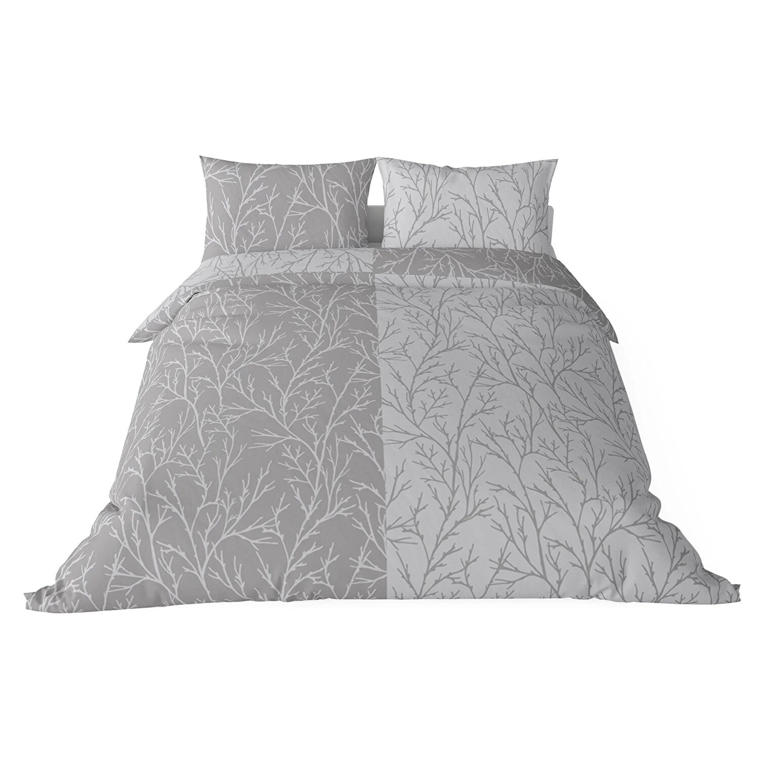 Brielle Queen Size Saten Nevresim Seti Gri