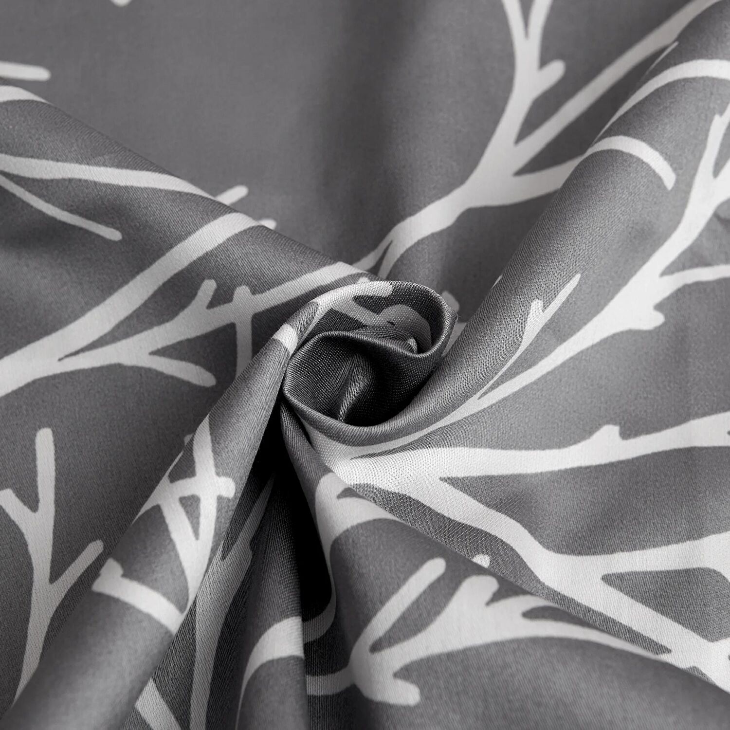 Brielle Queen Size Saten Nevresim Seti Gri