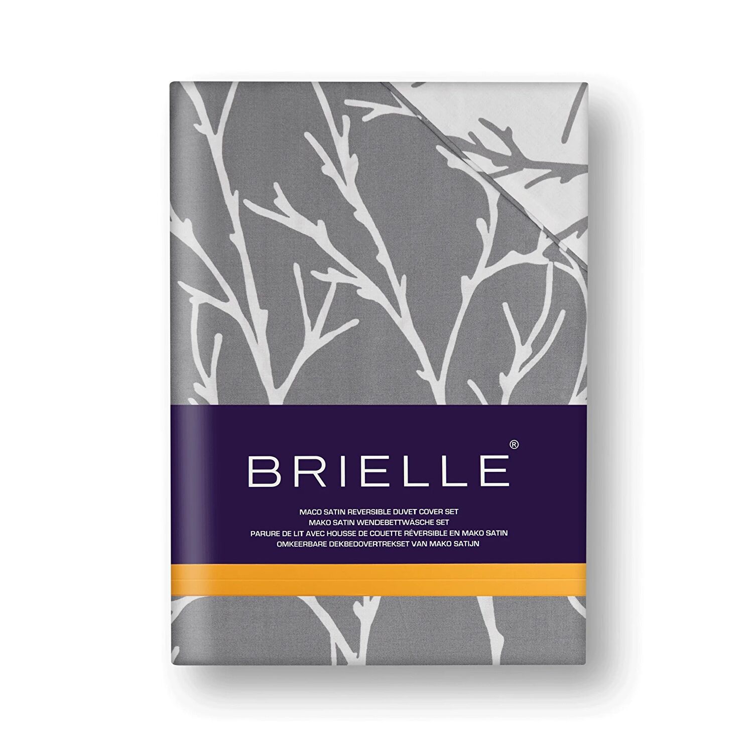 Brielle Queen Size Saten Nevresim Seti Gri