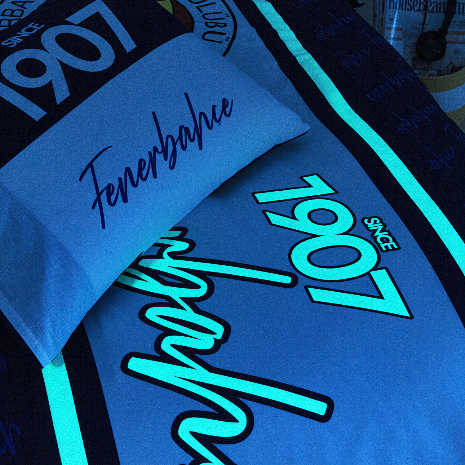 Taç Lisanslı Fenerbahçe 1907 Glow Tek Kişilik Pamuk Nevresim Takımı