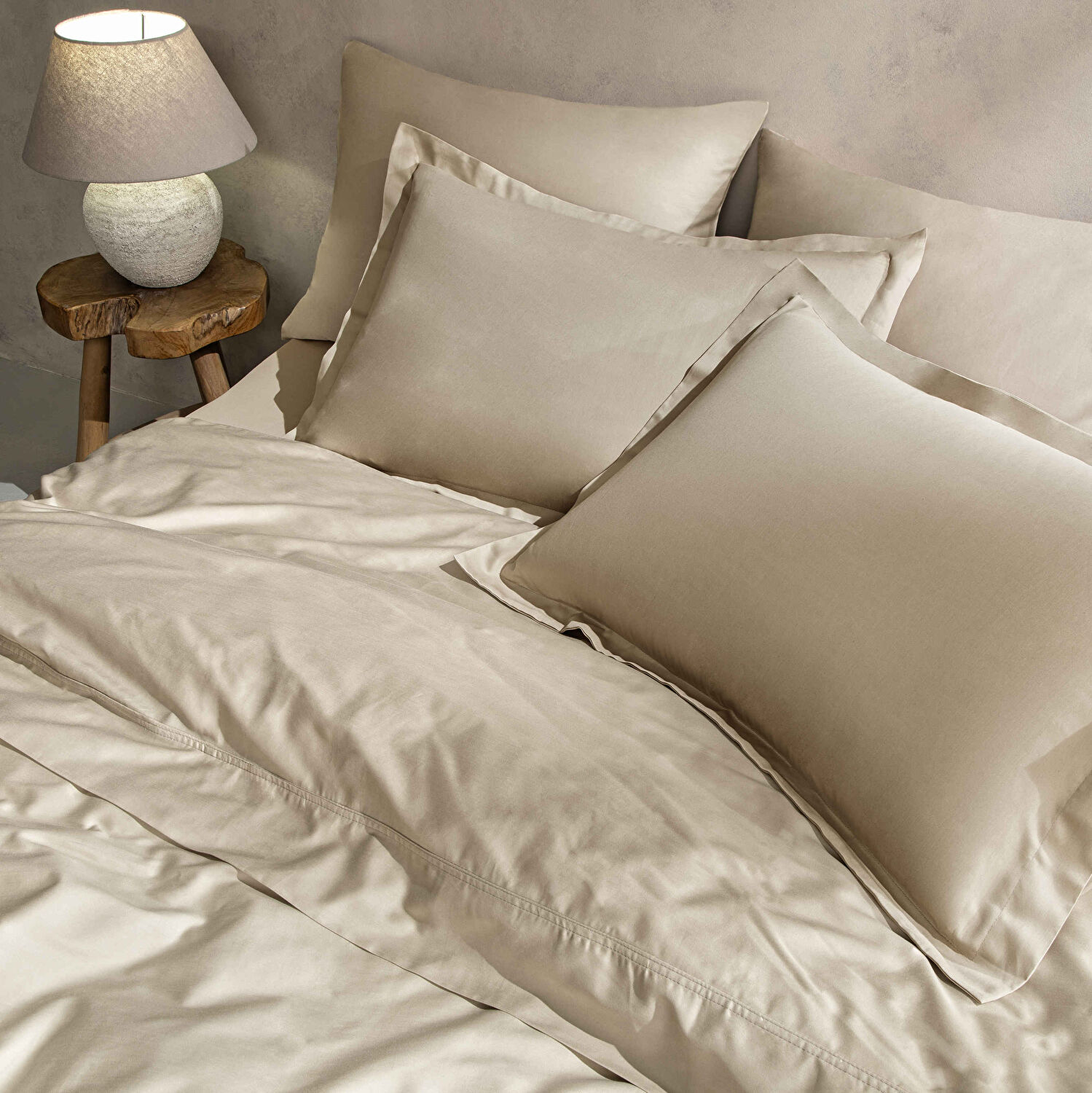 Linens Mix&Match Pamuk Tek Kişilik Saten Nevresim Kılıfı Camel