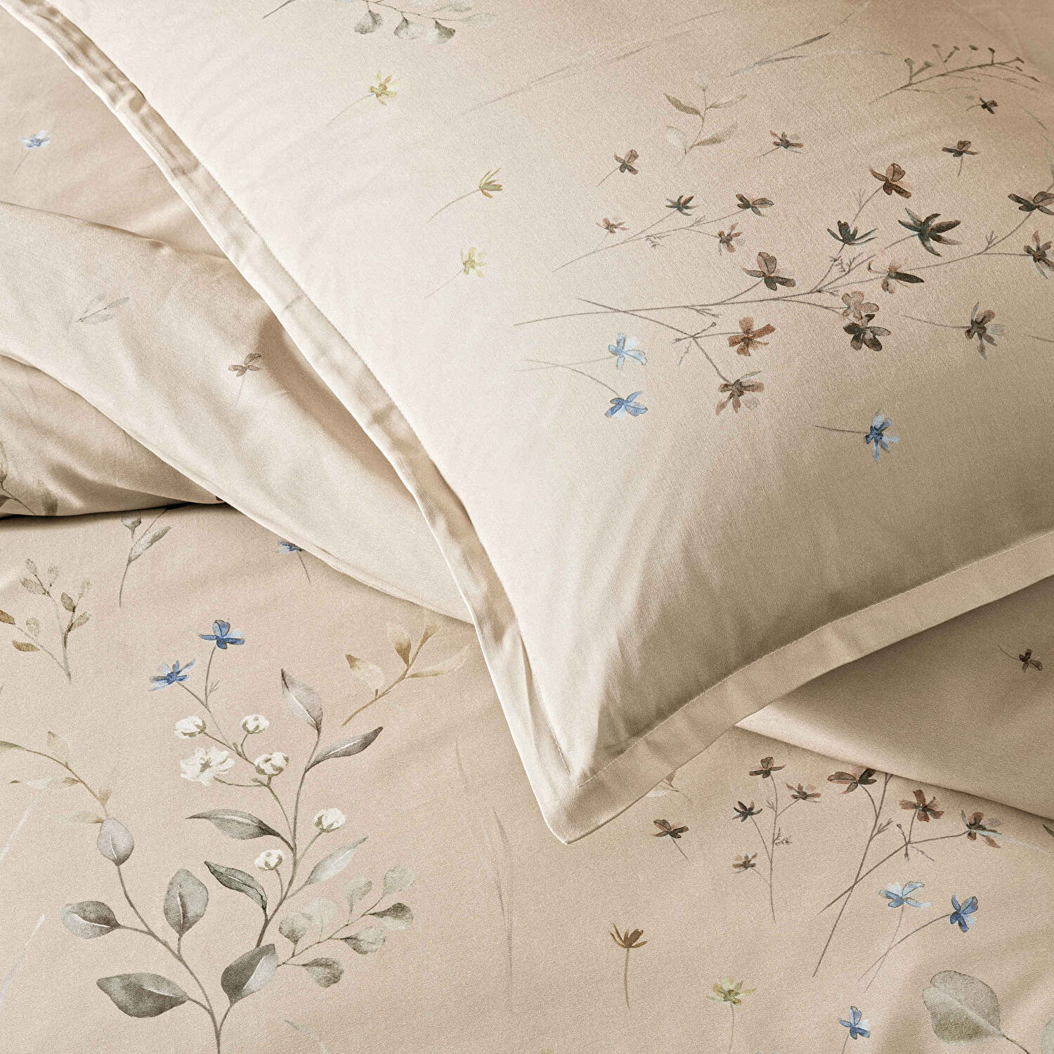 Linens Allday Owen Pamuk Saten King Nevresim Takımı Bej