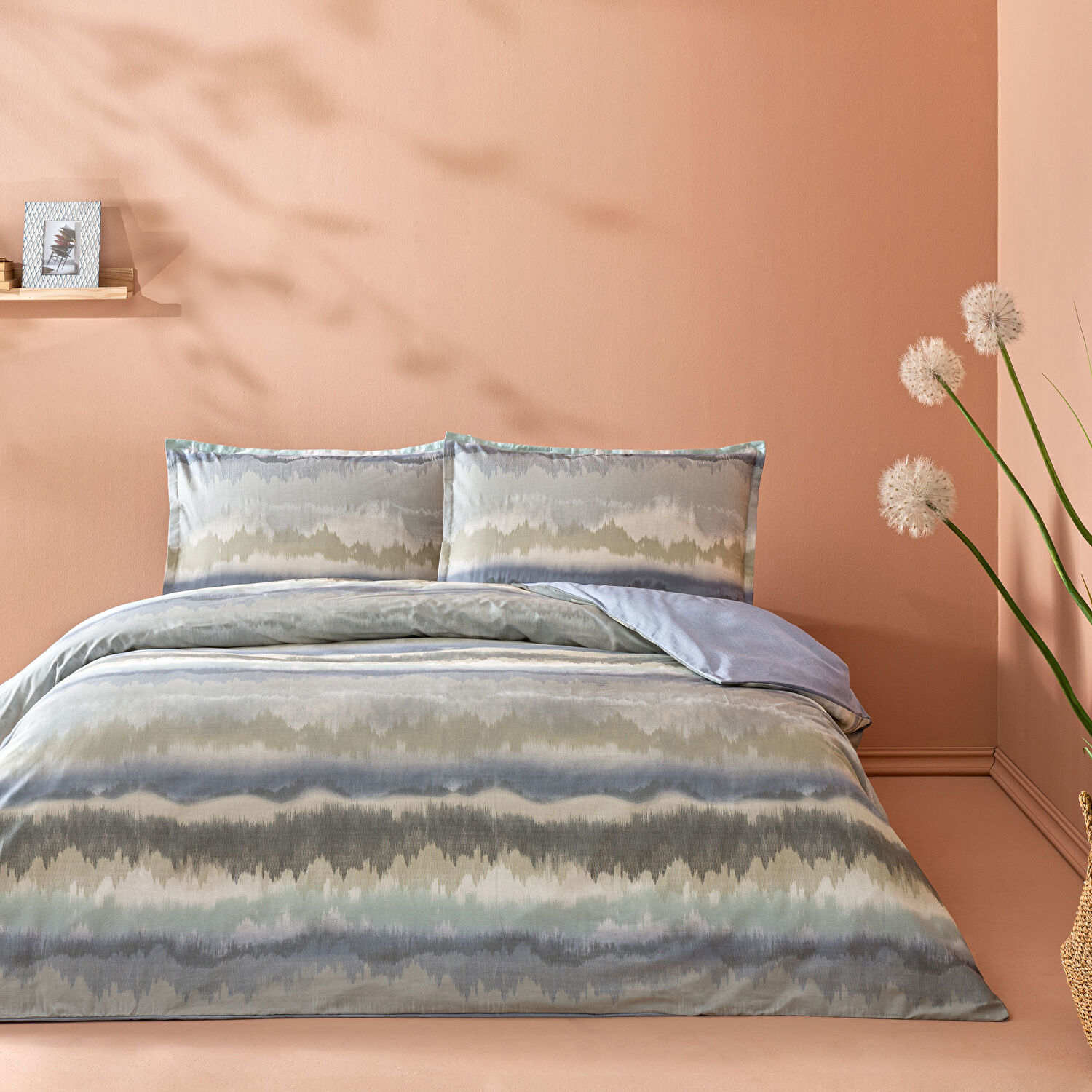 Linens Allday Rıtsan Pamuk Saten King Nevresim Takımı Mavi