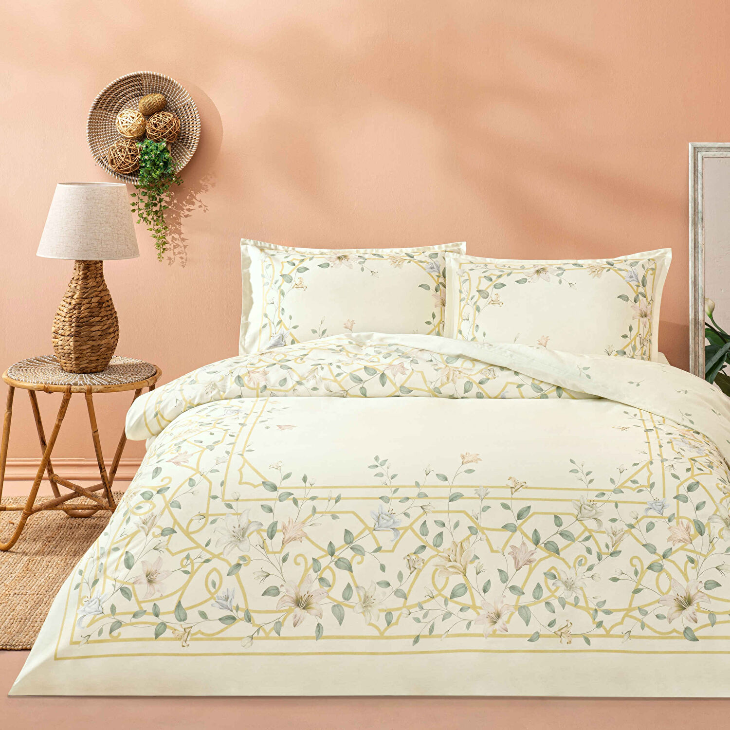 Linens Allday Lukıs Pamuk Saten Tek Kişilik Nevresim Takımı Ekru