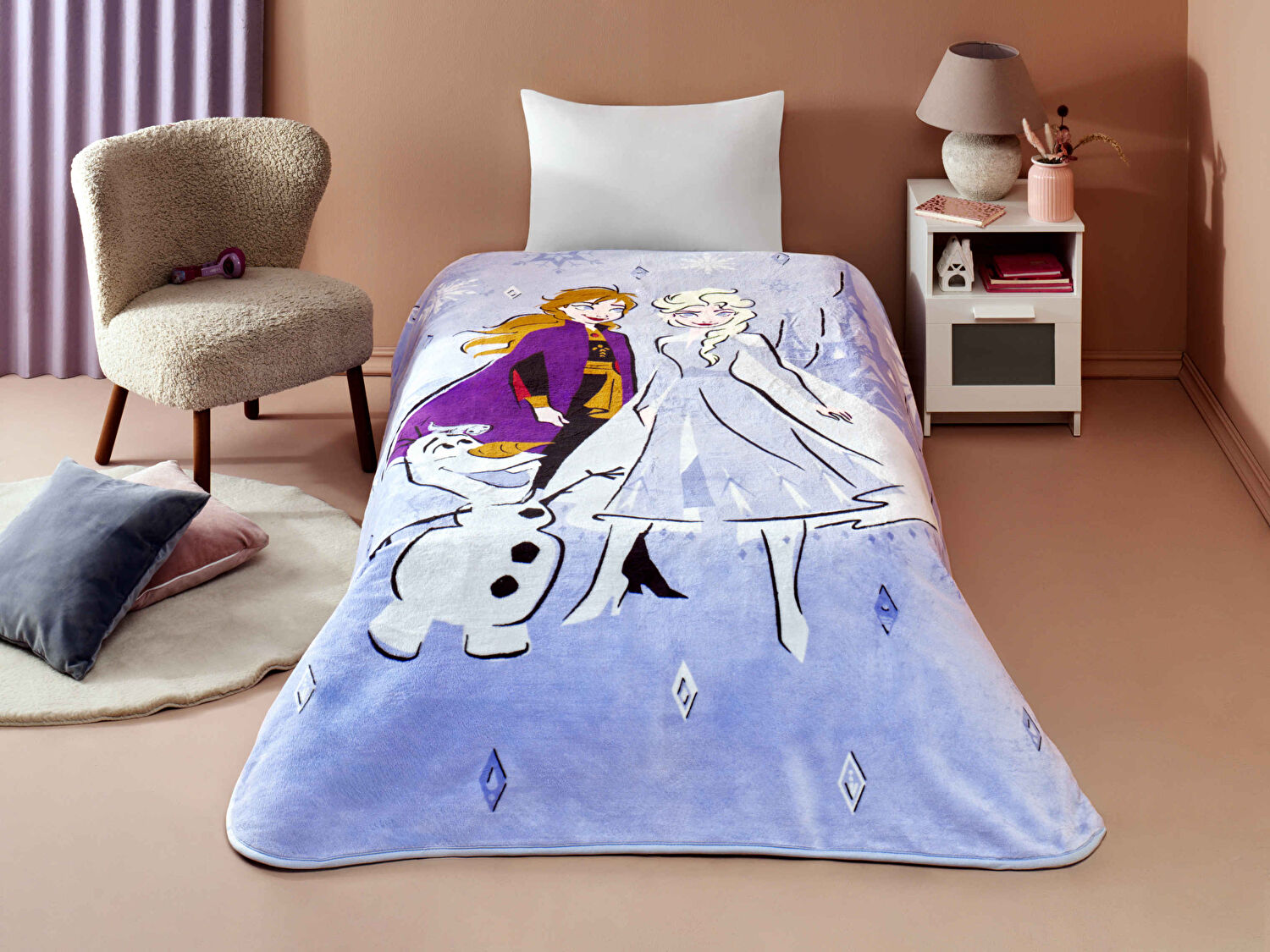 Lisanslı Disney Frozen Hello Tek Kişilik Battaniye