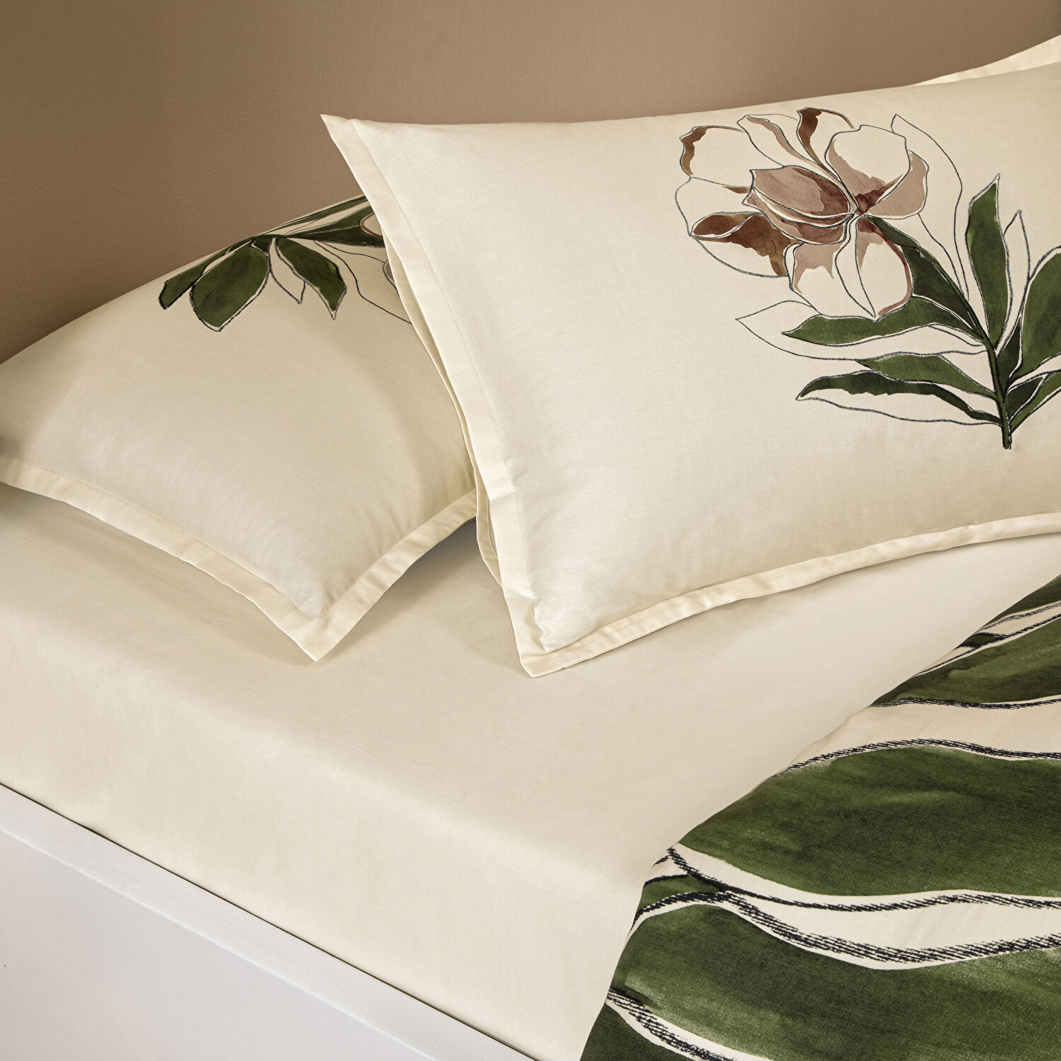 Linens Allday Elony Pamuk Saten Çift Kişilik Nevresim Takımı Ekru