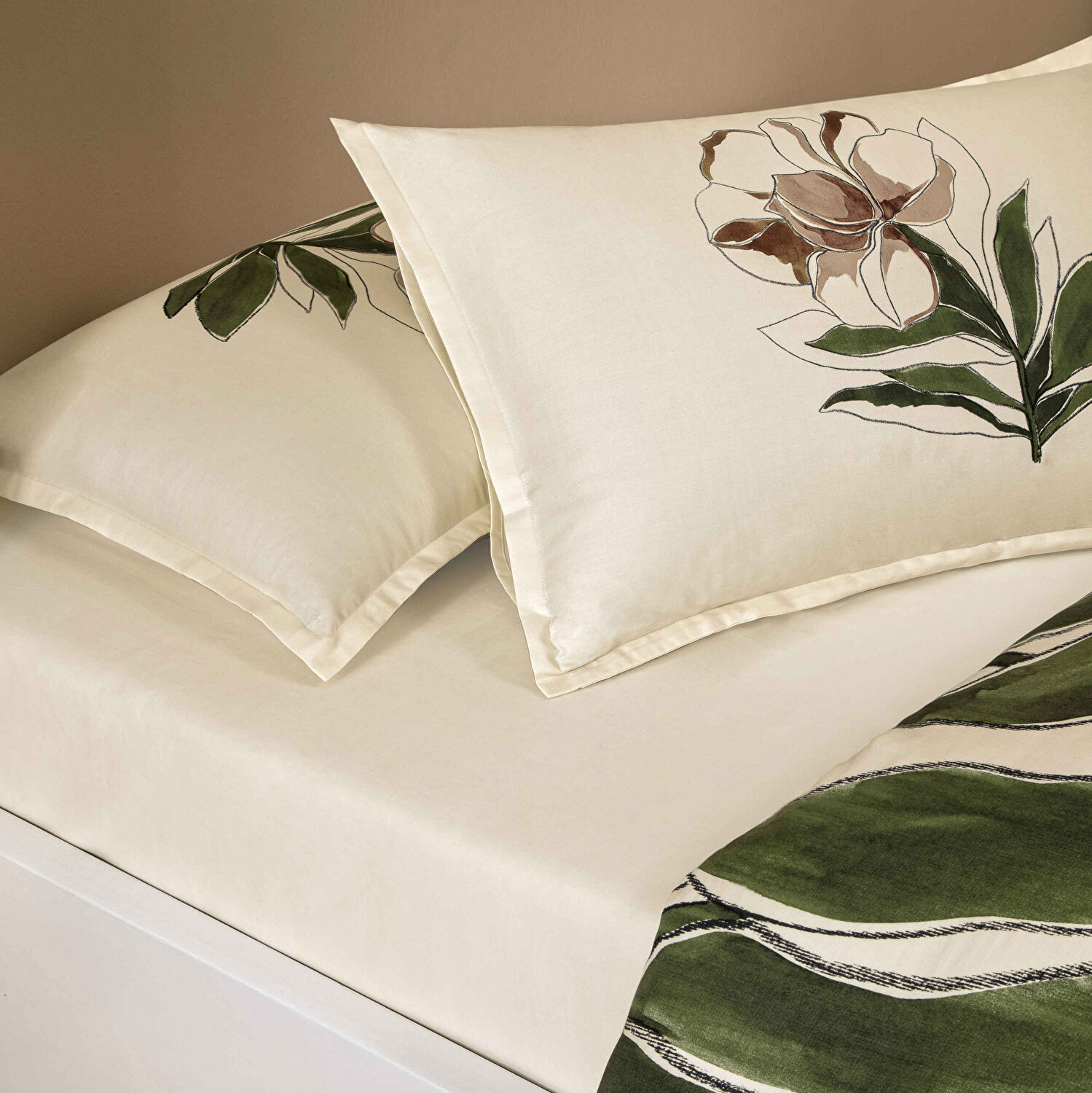 Linens Allday Elony Pamuk Saten Çift Kişilik Nevresim Takımı Ekru