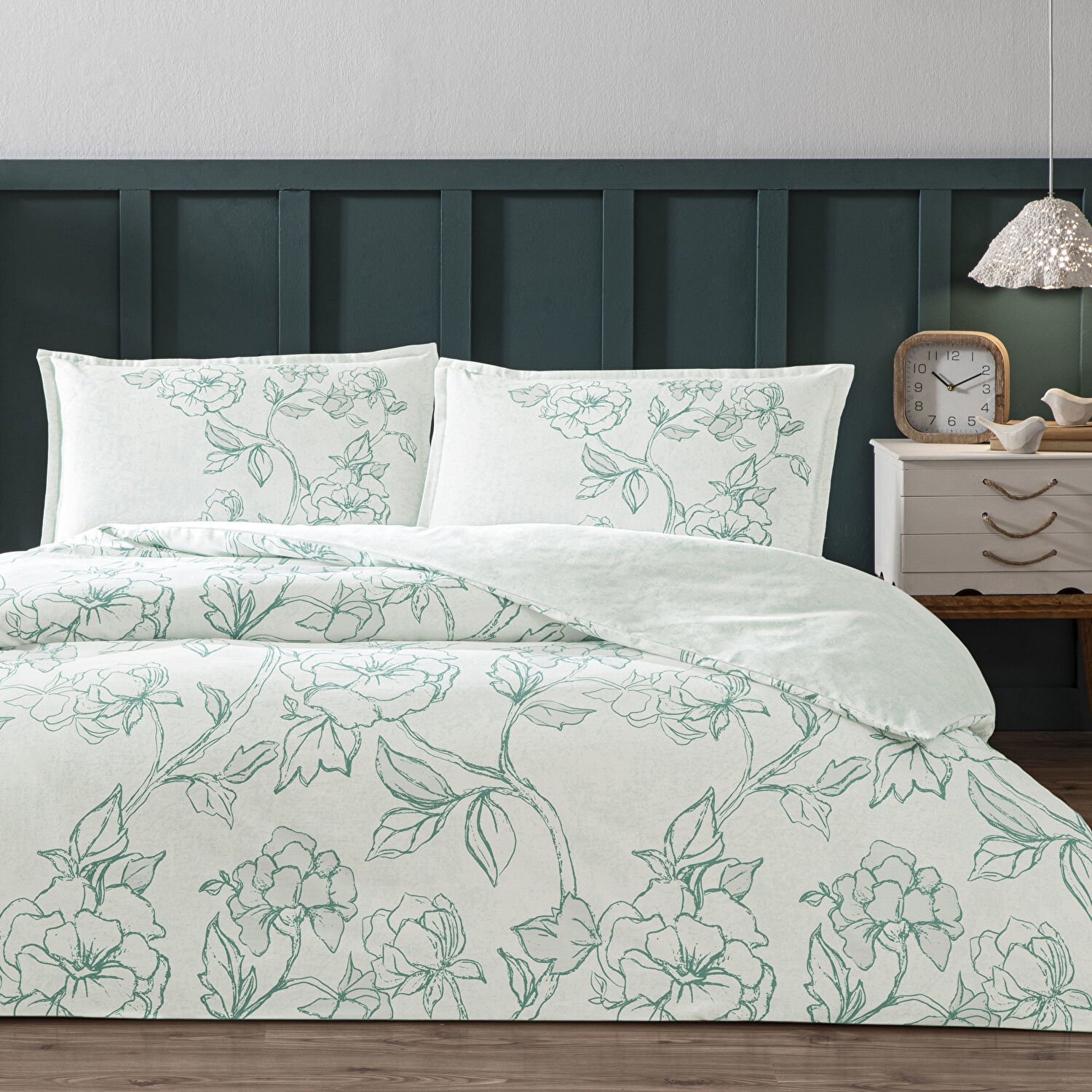 Linens Allday Allas Pamuk Saten Çift Kişilik Nevresim Takımı Mavi