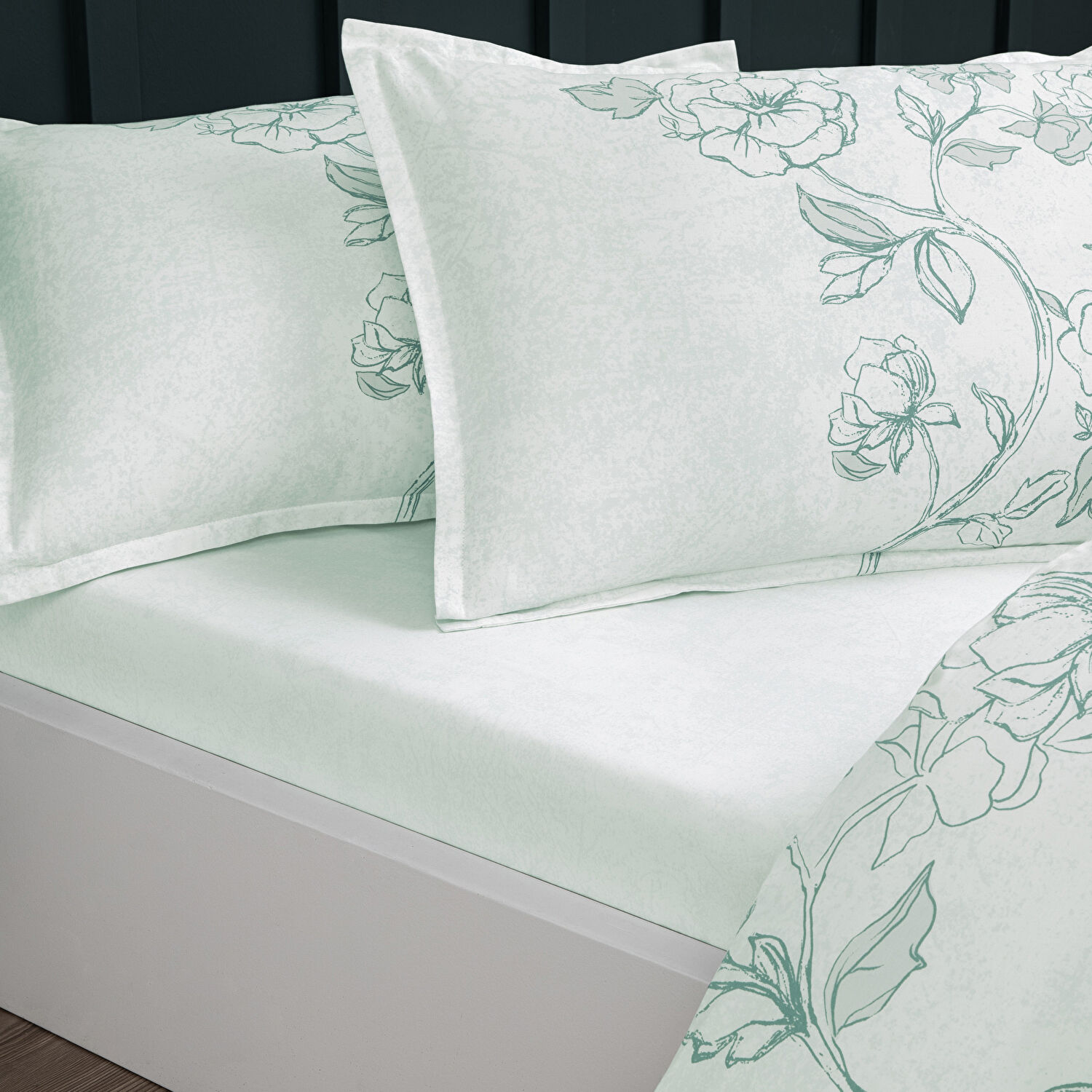 Linens Allday Allas Pamuk Saten Çift Kişilik Nevresim Takımı Mavi