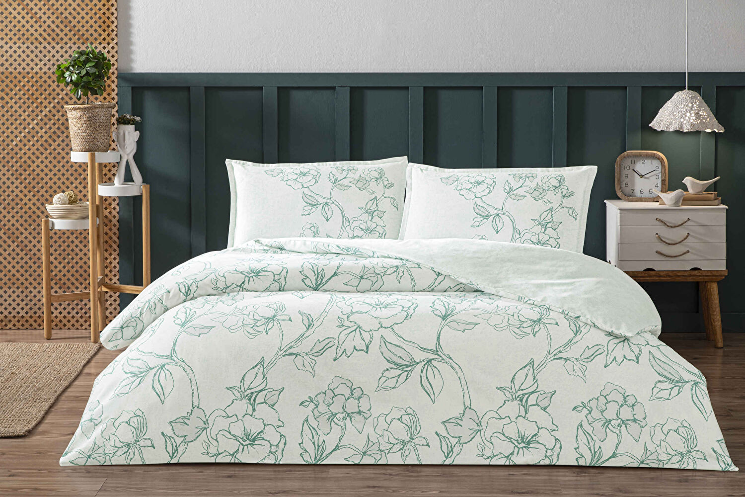 Linens Allday Allas Pamuk Saten Çift Kişilik Nevresim Takımı Mavi