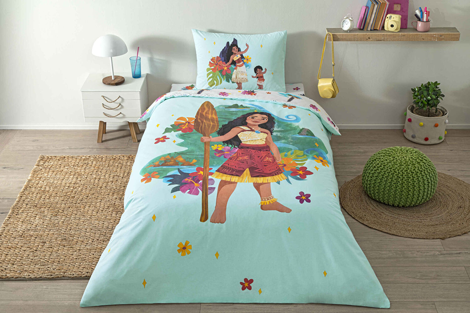 Taç Lisanslı Disney Moana Tek Kişilik Pamuk Nevresim Takımı