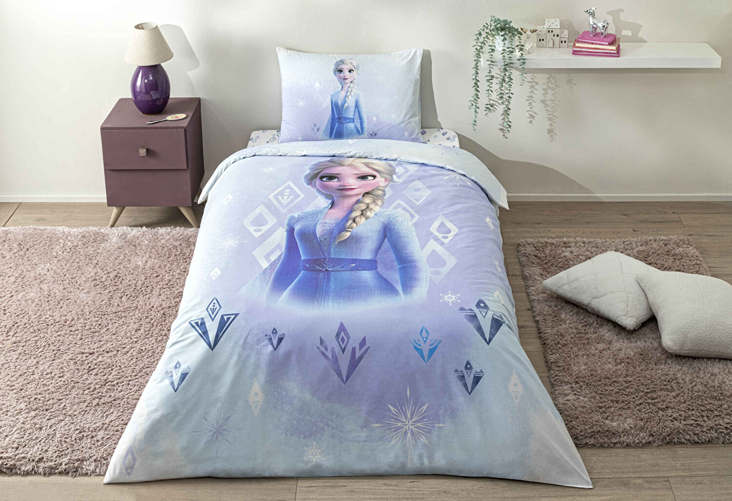 Taç Lisanslı Disney Frozen Diamond Tek Kişilik Pamuk Nevresim Takımı