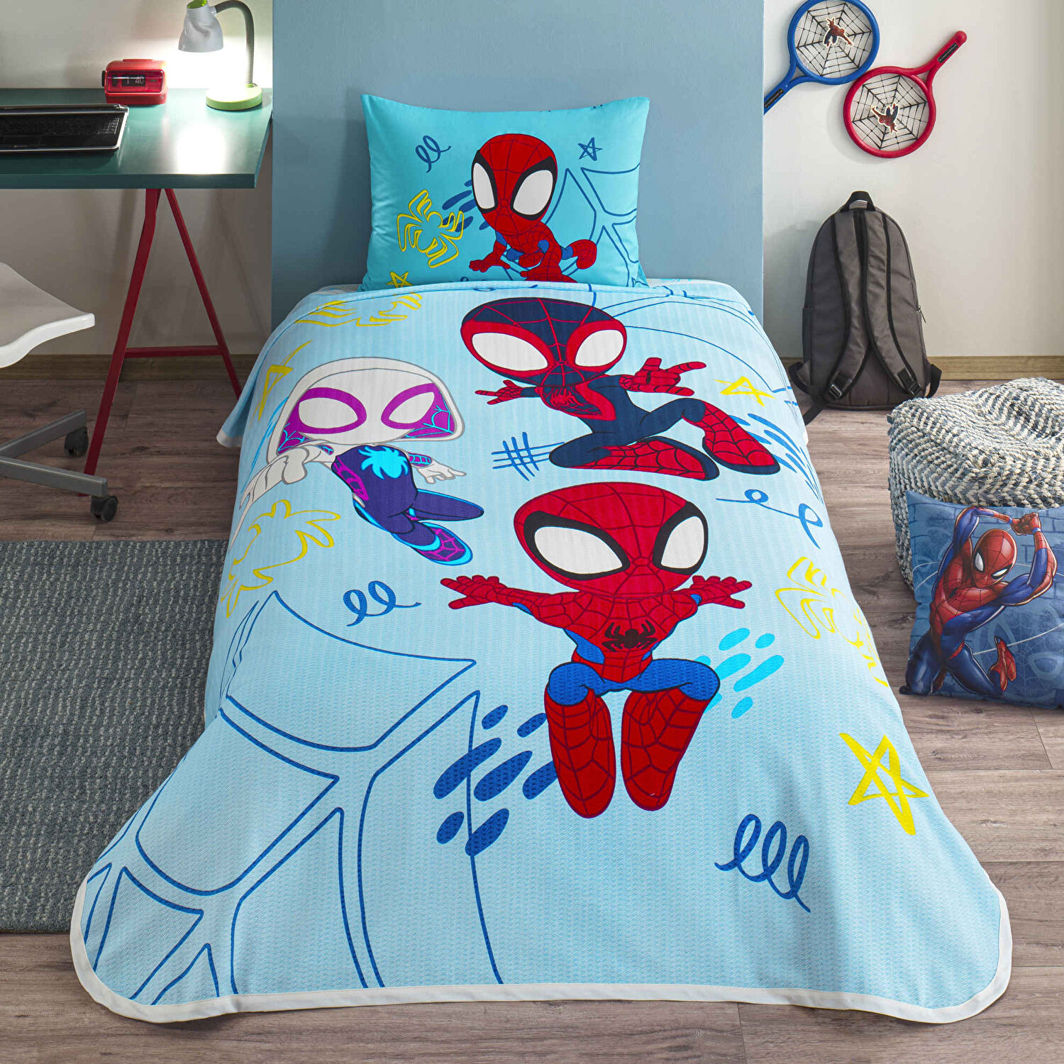 Taç Lisanslı Spidey Amazing TeamTek Kişilik Pamuk Pike Takımı