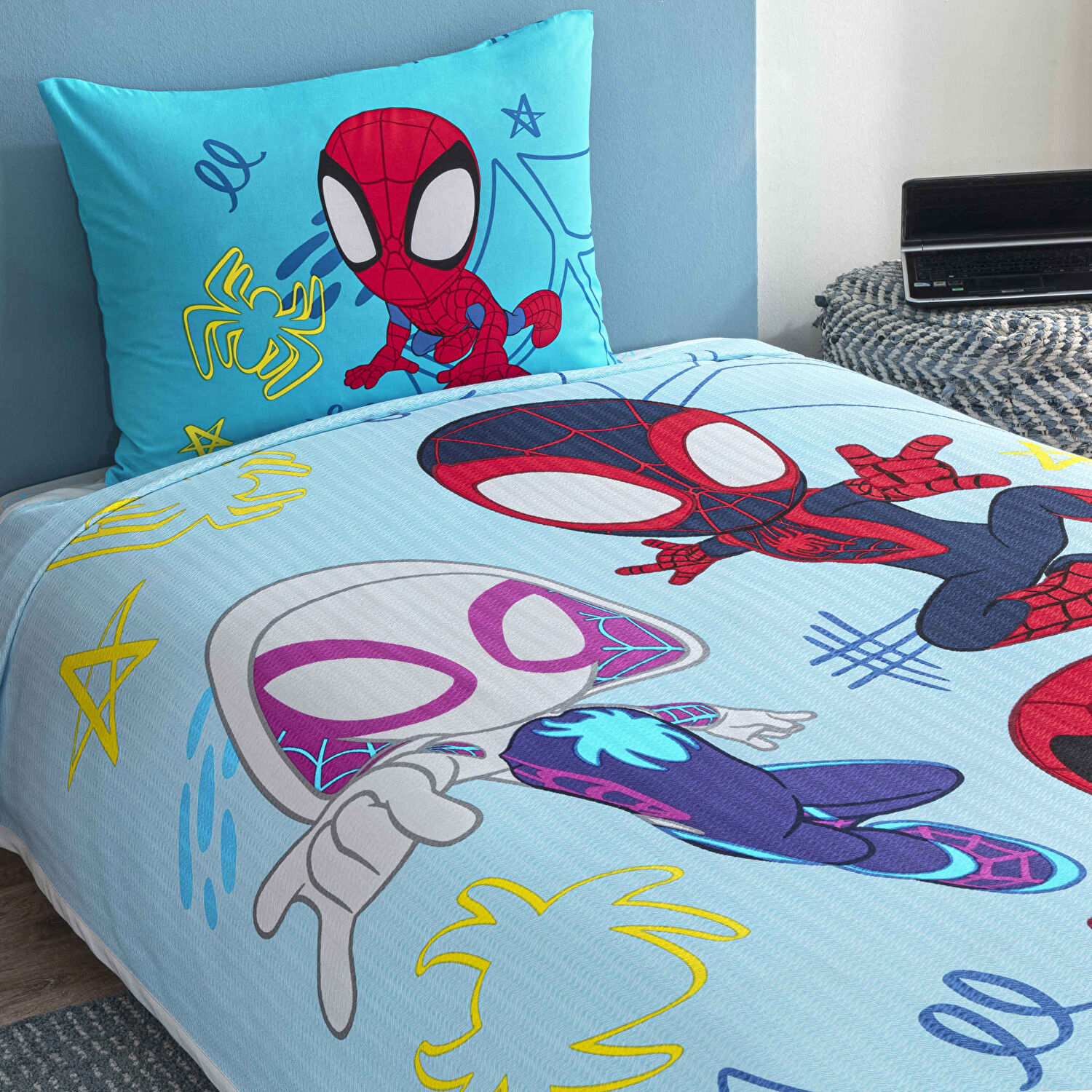 Taç Lisanslı Spidey Amazing TeamTek Kişilik Pamuk Pike Takımı