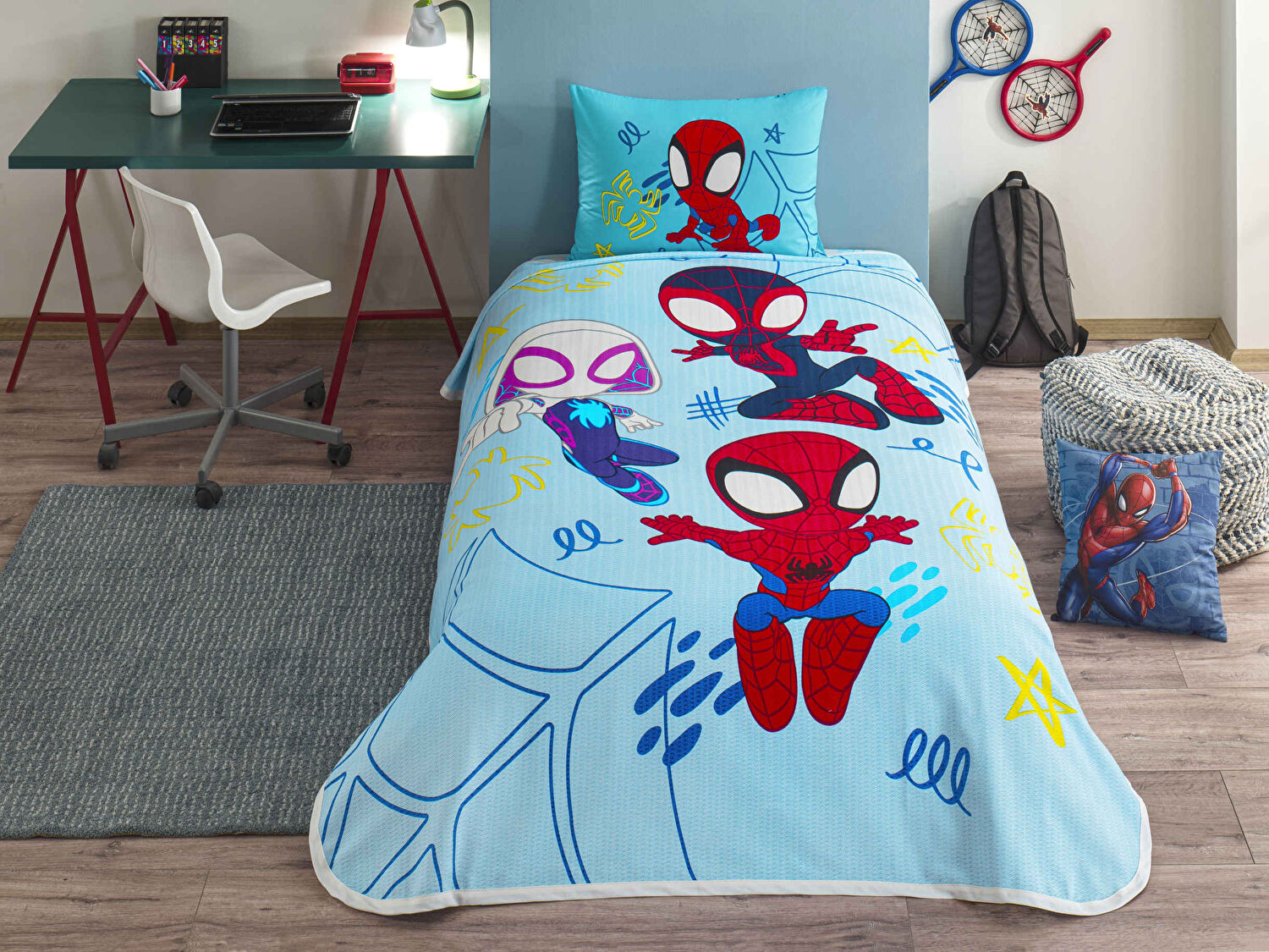 Taç Lisanslı Spidey Amazing TeamTek Kişilik Pamuk Pike Takımı